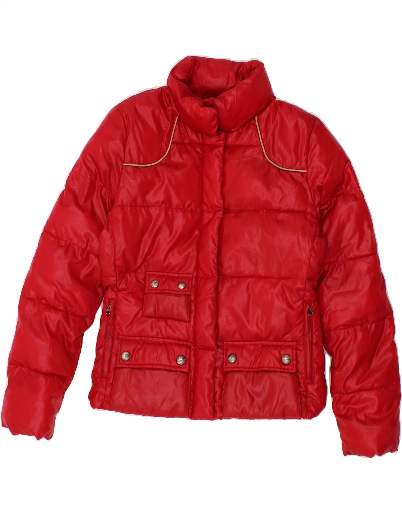 Image of MARLBORO CLASSICS Womens Padded Jacket EU 42 Large Red Polyester