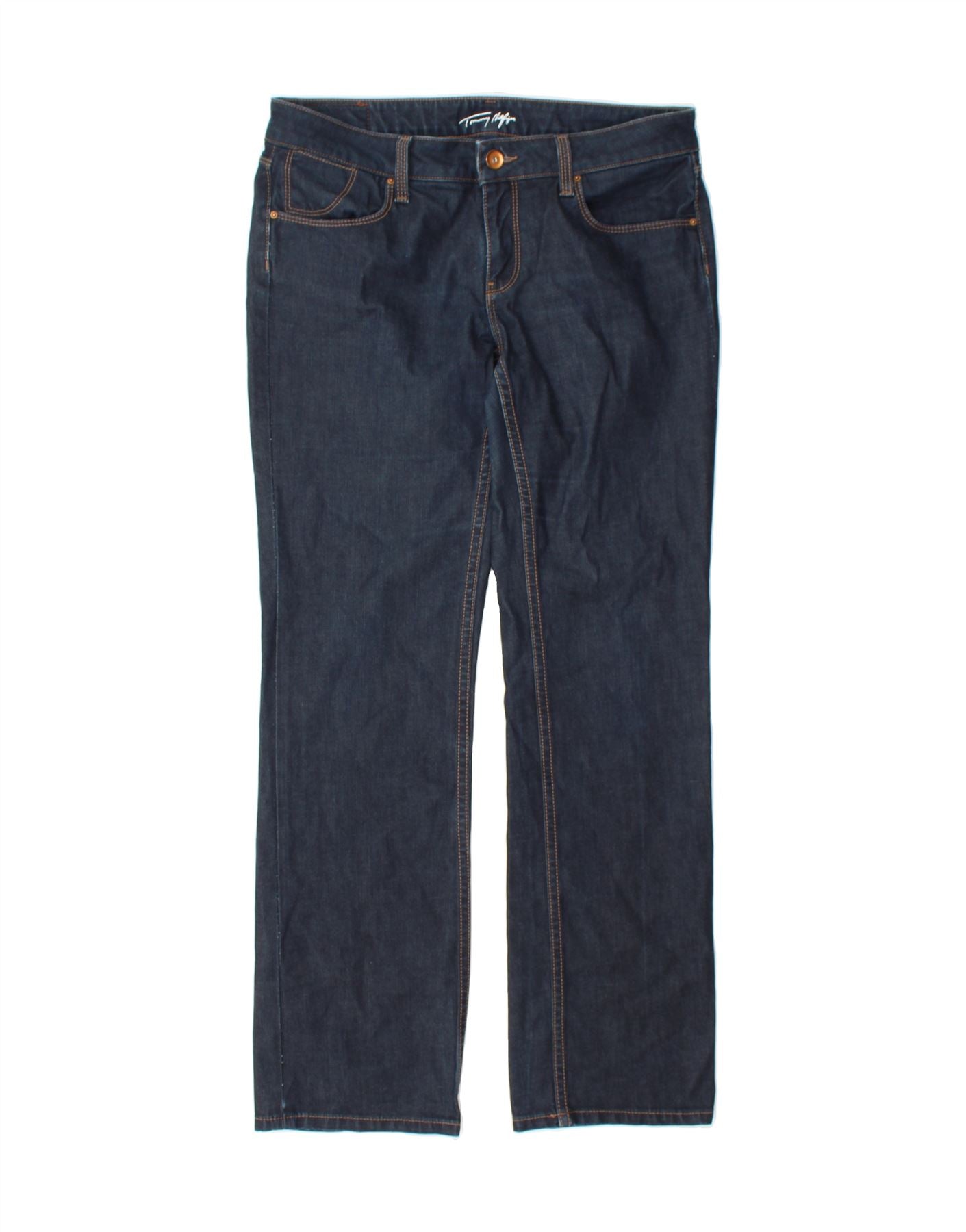 image of TOMMY HILFIGER Womens Straight Jeans W30 L32 Blue Cotton