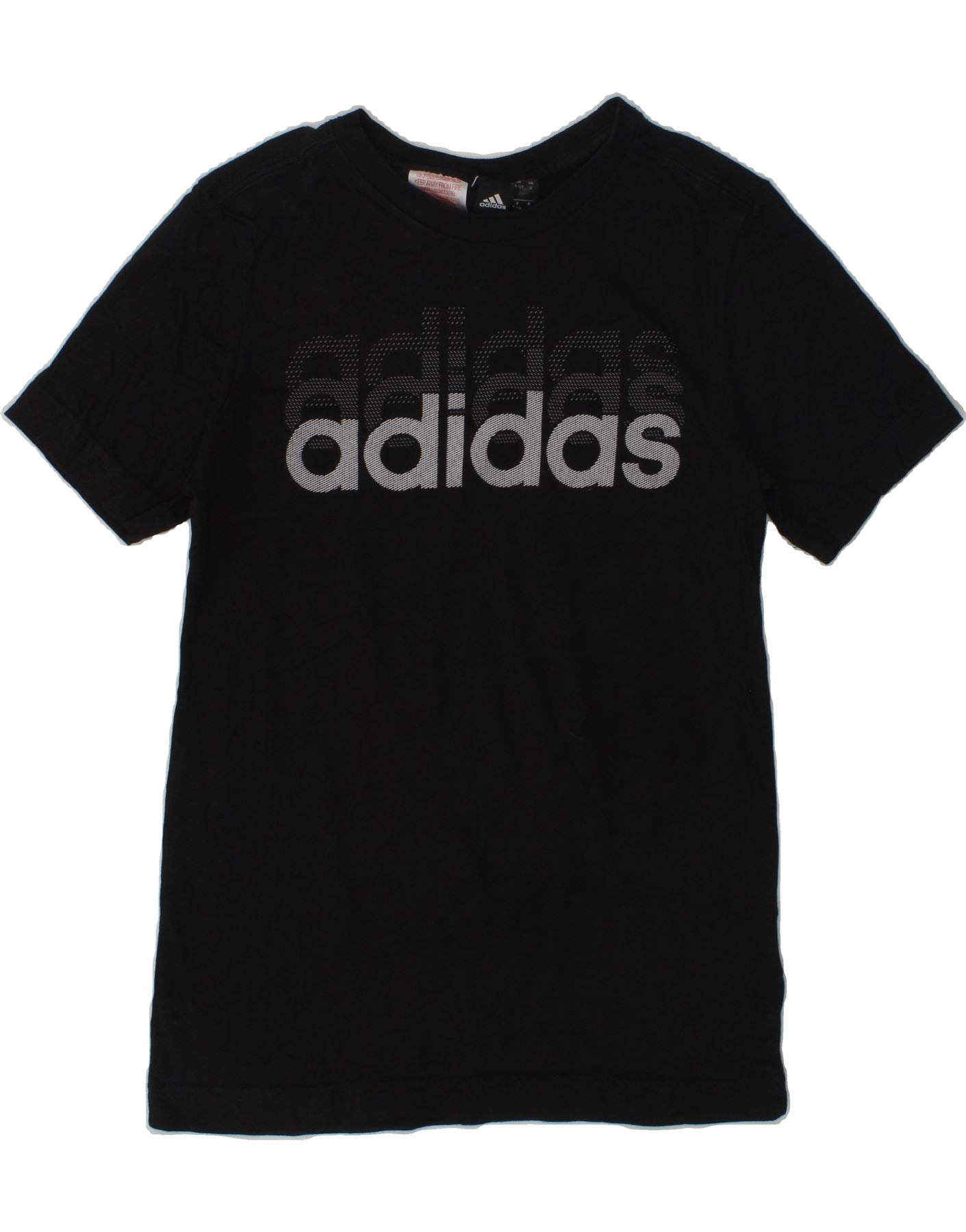 image of ADIDAS Girls Graphic T-Shirt Top 9-10 Years Black Cotton