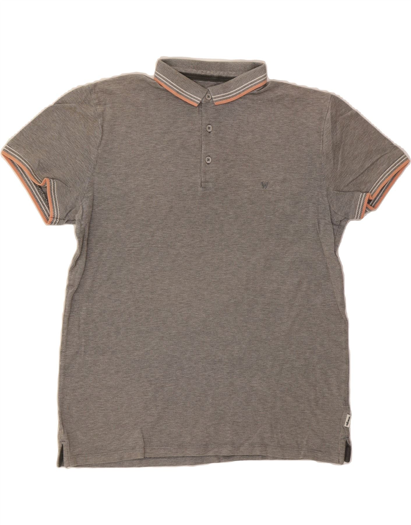 Image of WRANGLER Mens Polo Shirt Large Grey