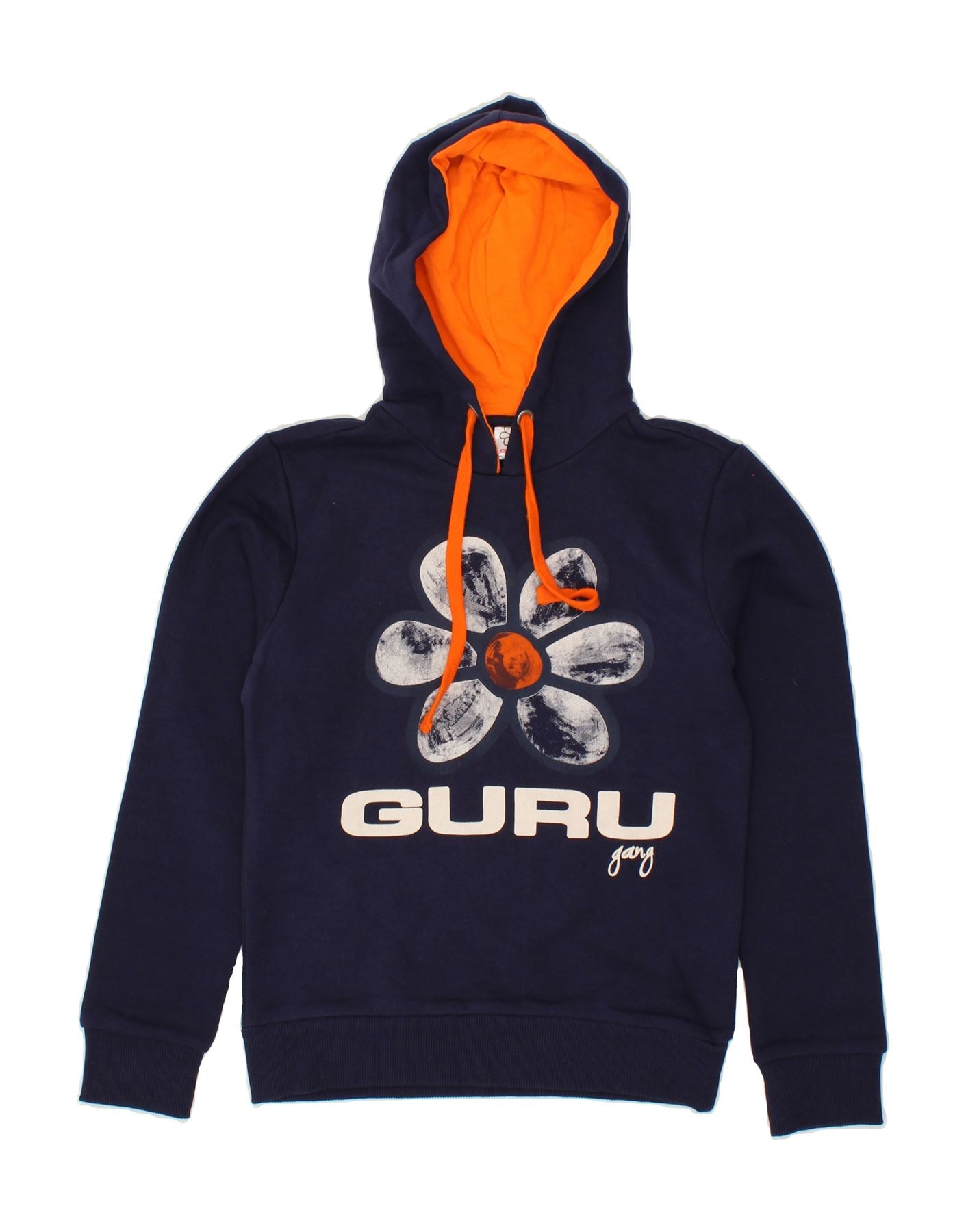 image of GURU Girls Graphic Hoodie Jumper 9-10 Years Navy Blue Cotton