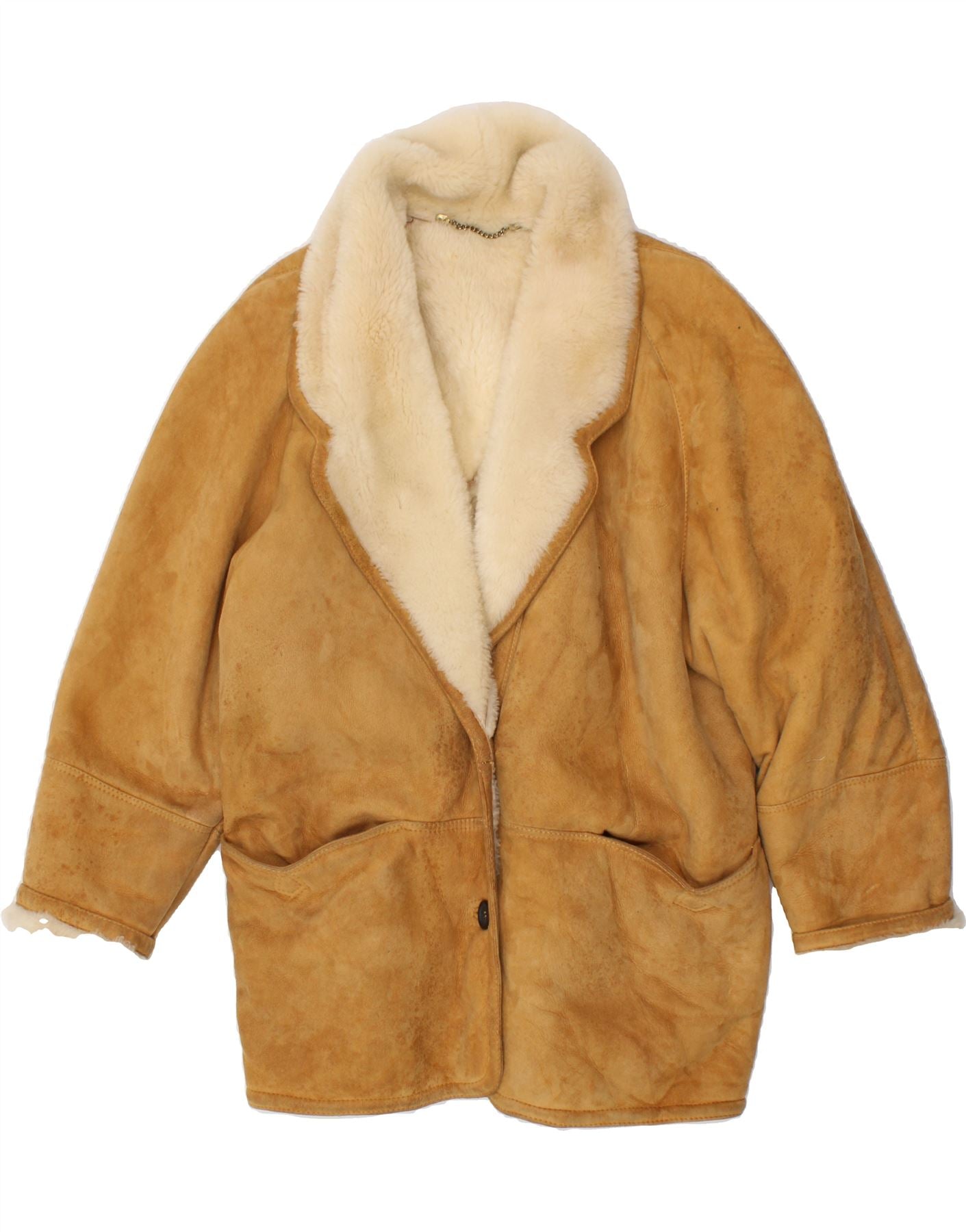 Image of CONBIPEL Womens Shearling Coat IT 46 Large Brown Shearling