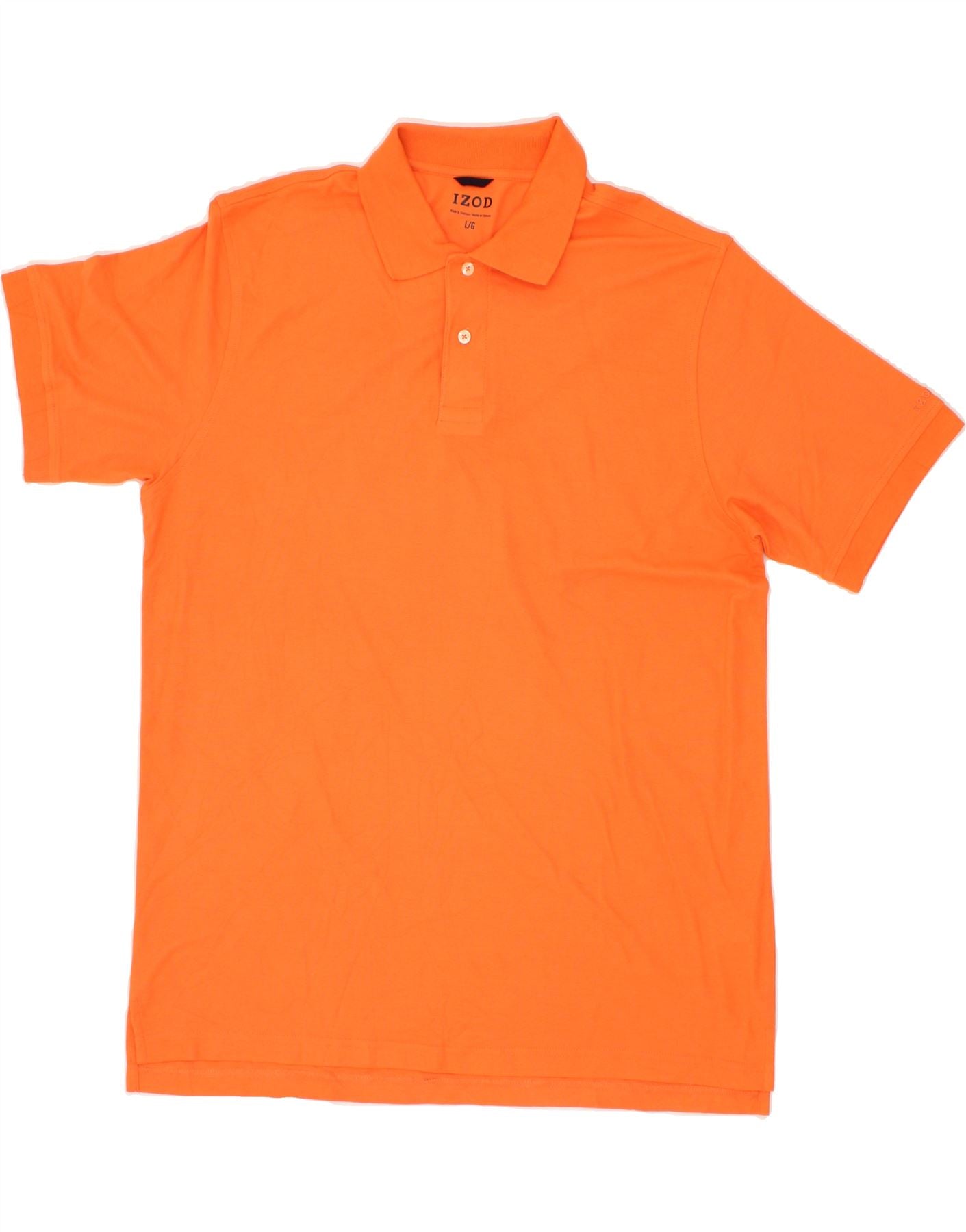 image of IZOD Mens Polo Shirt Large Orange Cotton