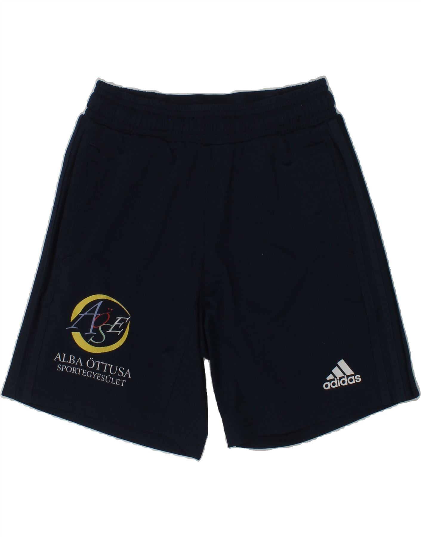 ADIDAS Boys Climacool Graphic Sport Shorts 9-10 Years Navy Blue Polyester