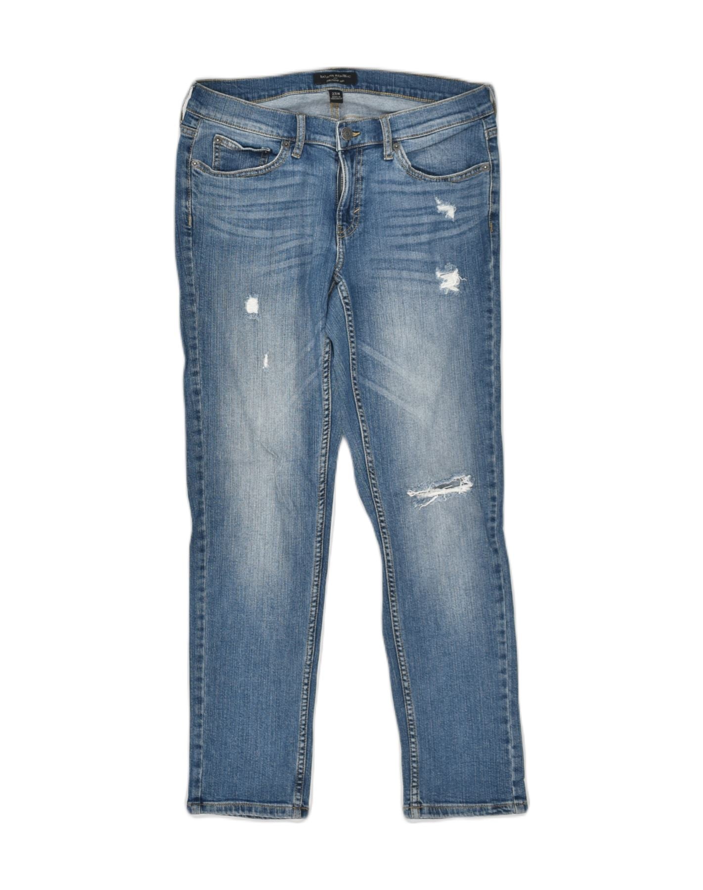 image of BANANA REPUBLIC Womens Girlfriend Distressed Skinny Jeans W27 L27  Blue
