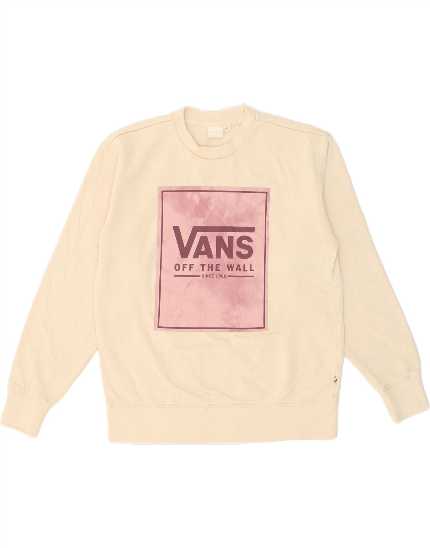 Image of VANS Mens Graphic Sweatshirt Jumper XS Beige Cotton