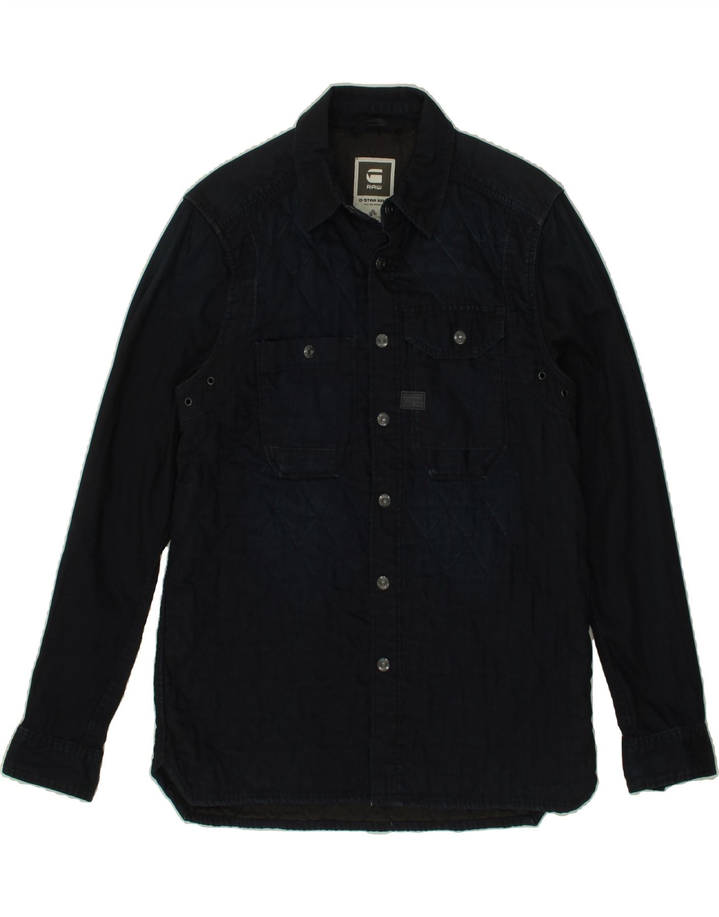 image of G-STAR Mens Lumberjack Denim Shirt Medium Navy Blue Cotton