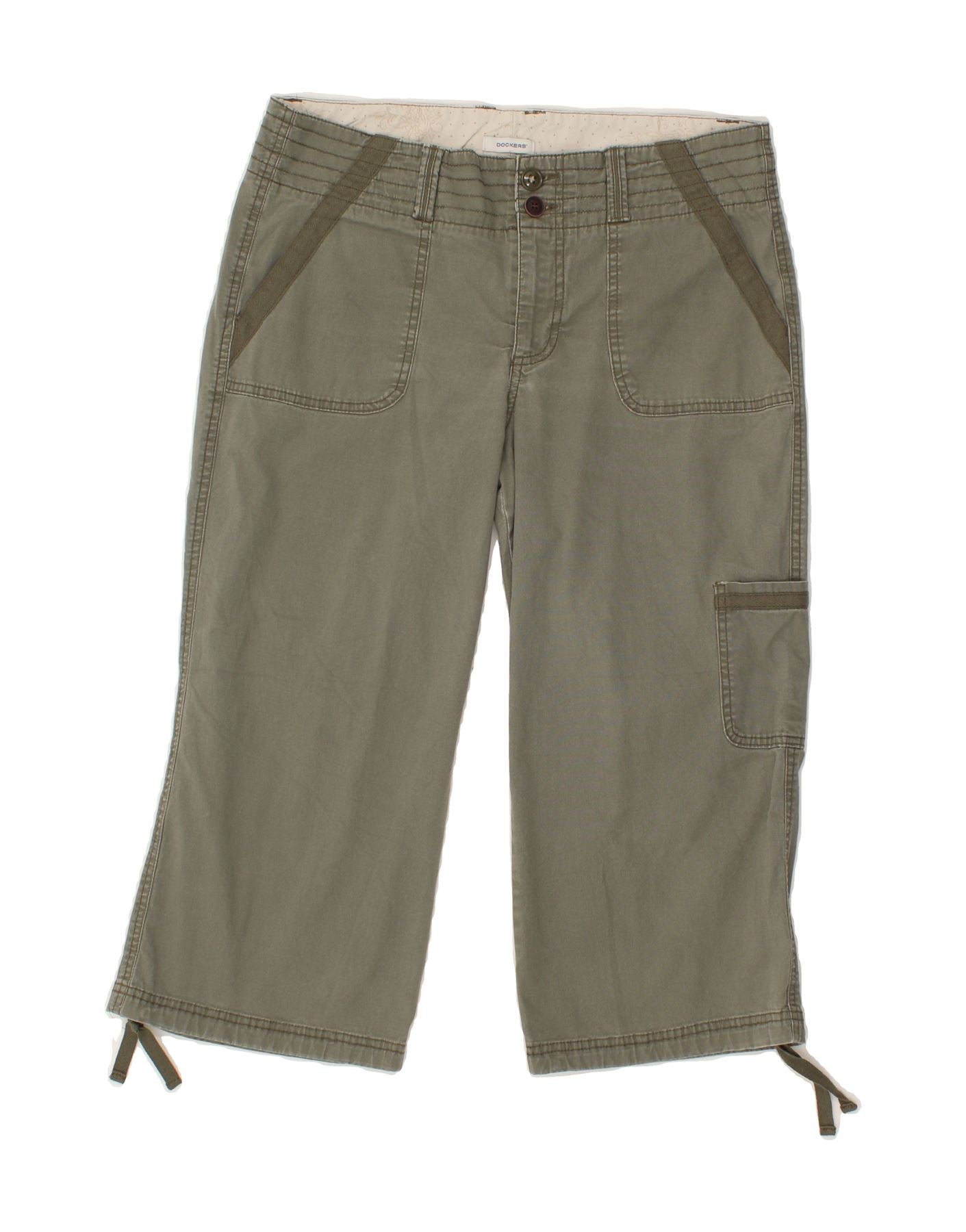 image of DOCKERS Womens Straight Capri Trousers W36 L20 Green