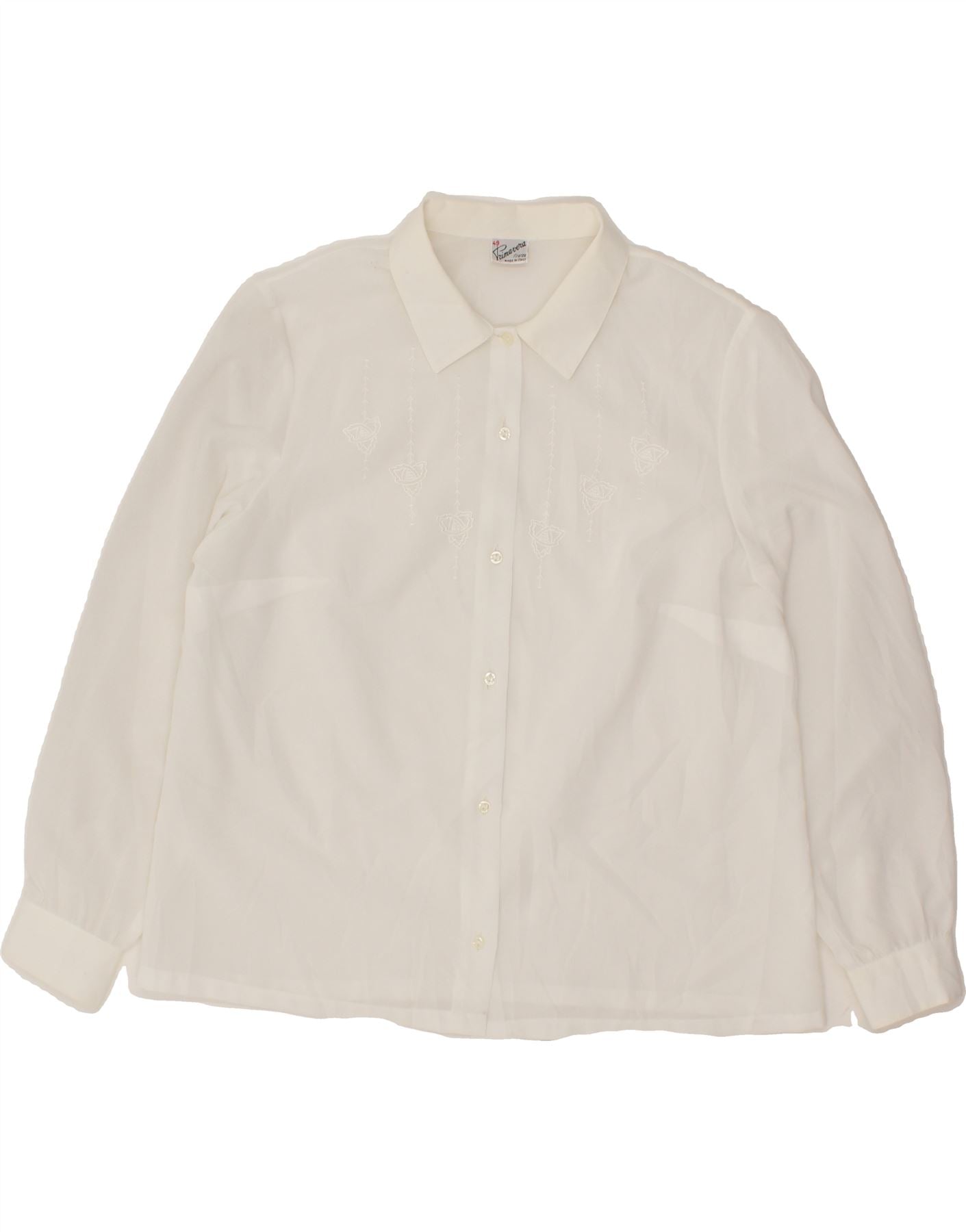 image of PRIMAVERA FIRENZE Womens Graphic Shirt IT 49 XL White