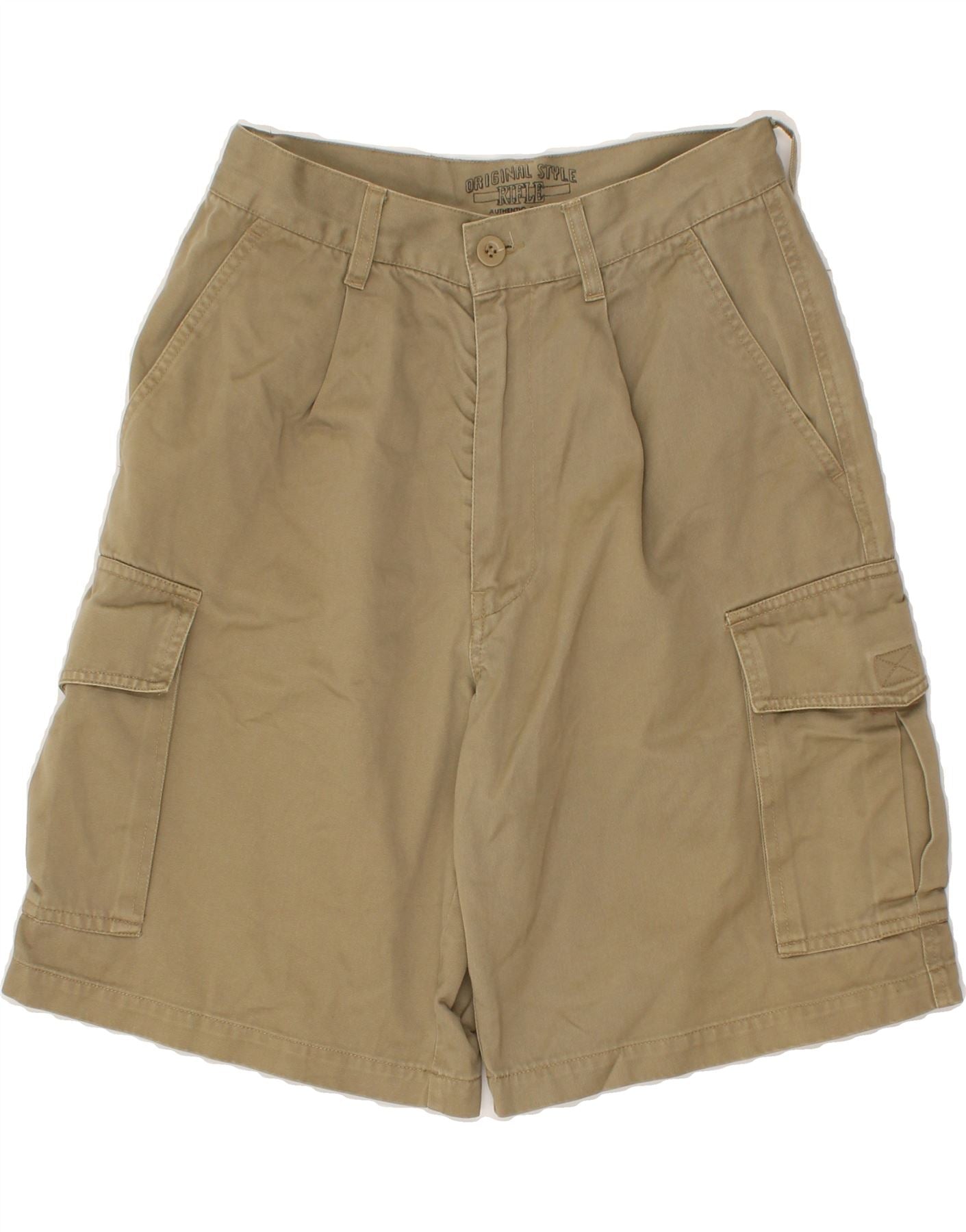 image of RIFLE Mens Cargo Shorts W29 Small Khaki Cotton