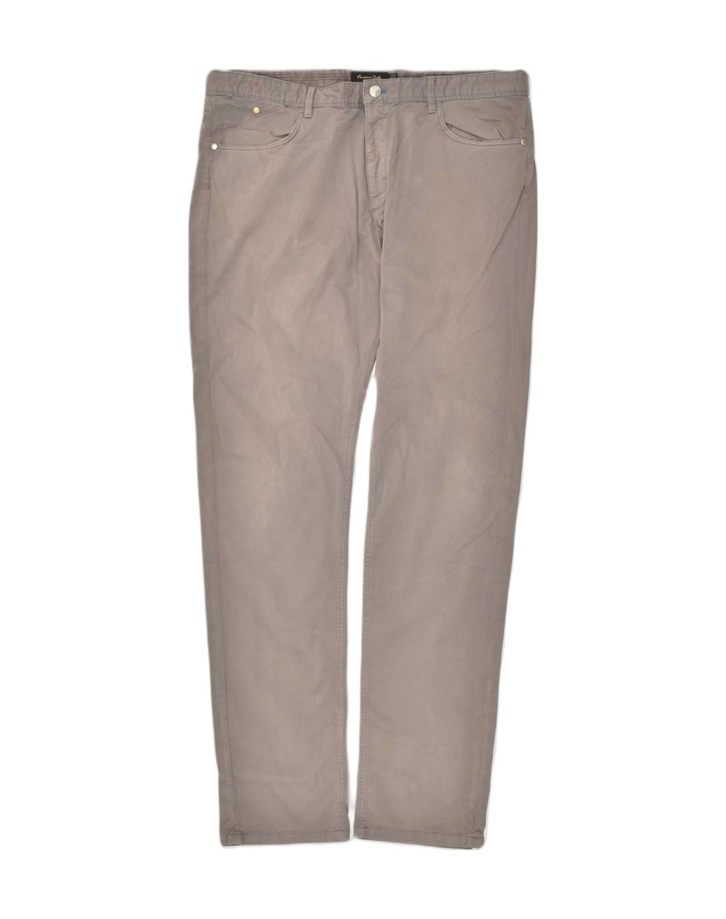 image of MASSIMO DUTTI Womens Slim Casual Trousers W36 L34 Grey Cotton