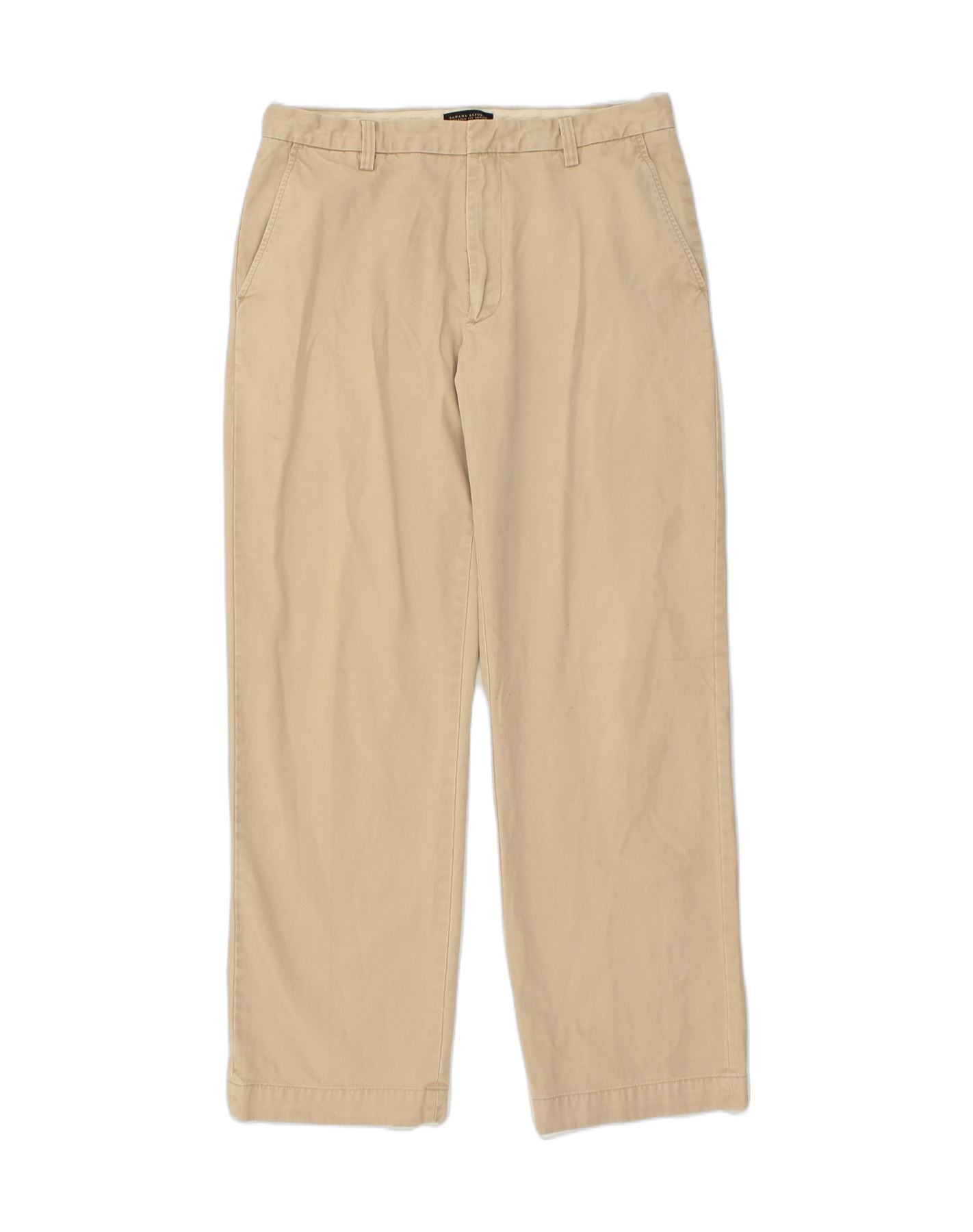 image of BANANA REPUBLIC Mens Straight Casual Trousers W35 L34  Beige Cotton