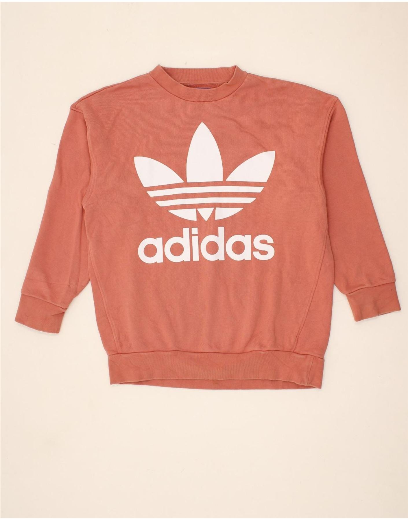 image of ADIDAS Mens Graphic Sweatshirt Jumper Small Orange Cotton