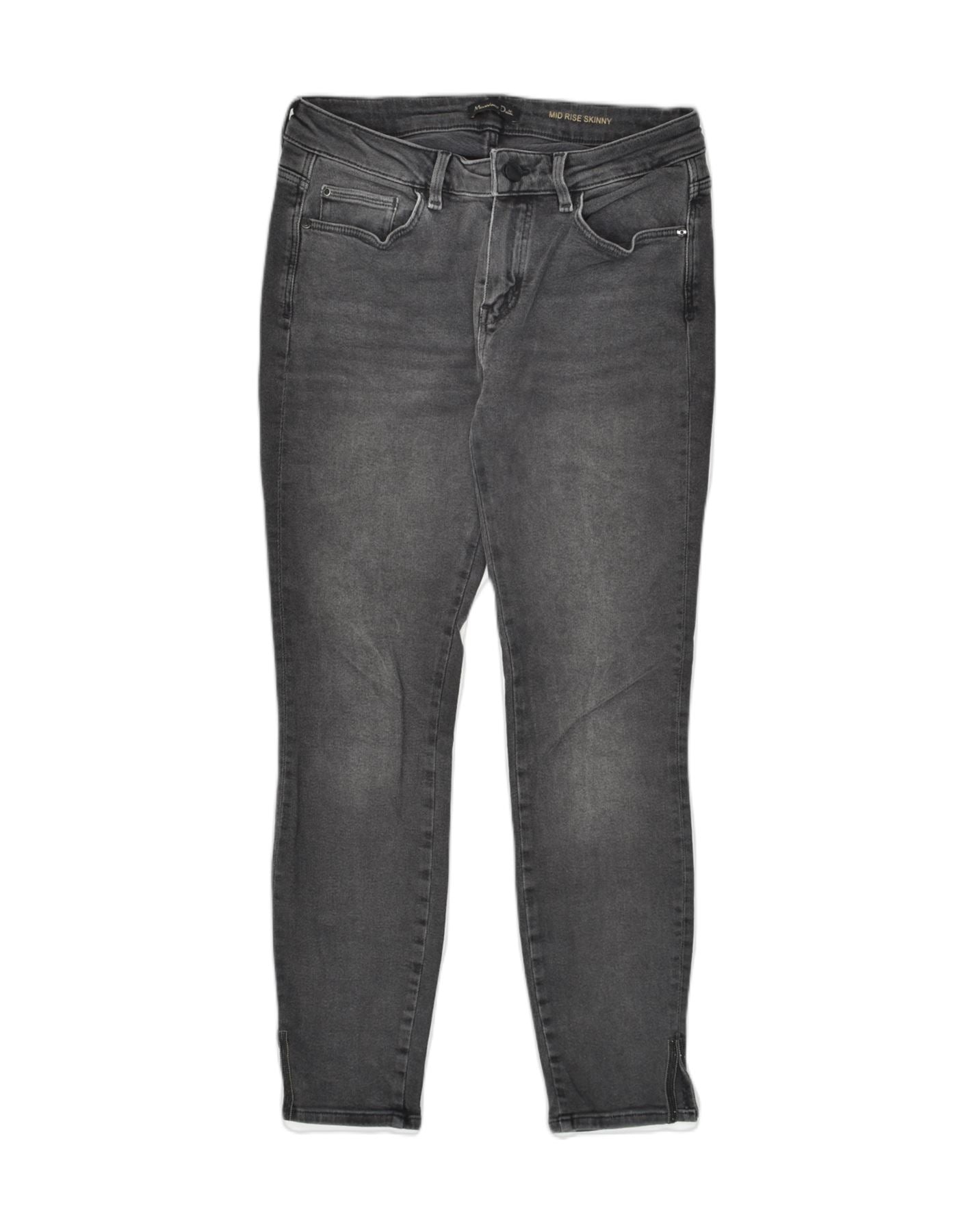 image of MASSIMO DUTTI Womens Mid Rise Skinny Jeans EU 40 Medium W29 L26  Grey