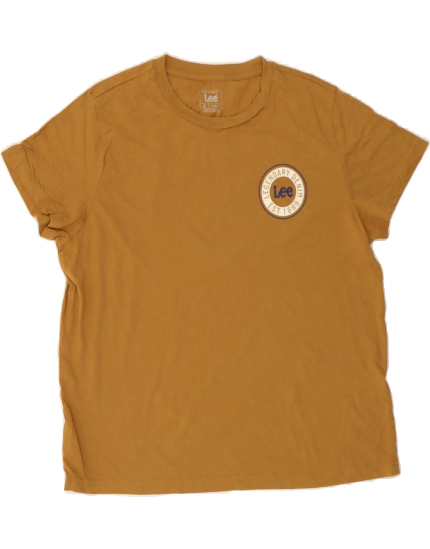 image of LEE Womens Relaxed Fit T-Shirt Top UK 14 Medium Beige Cotton