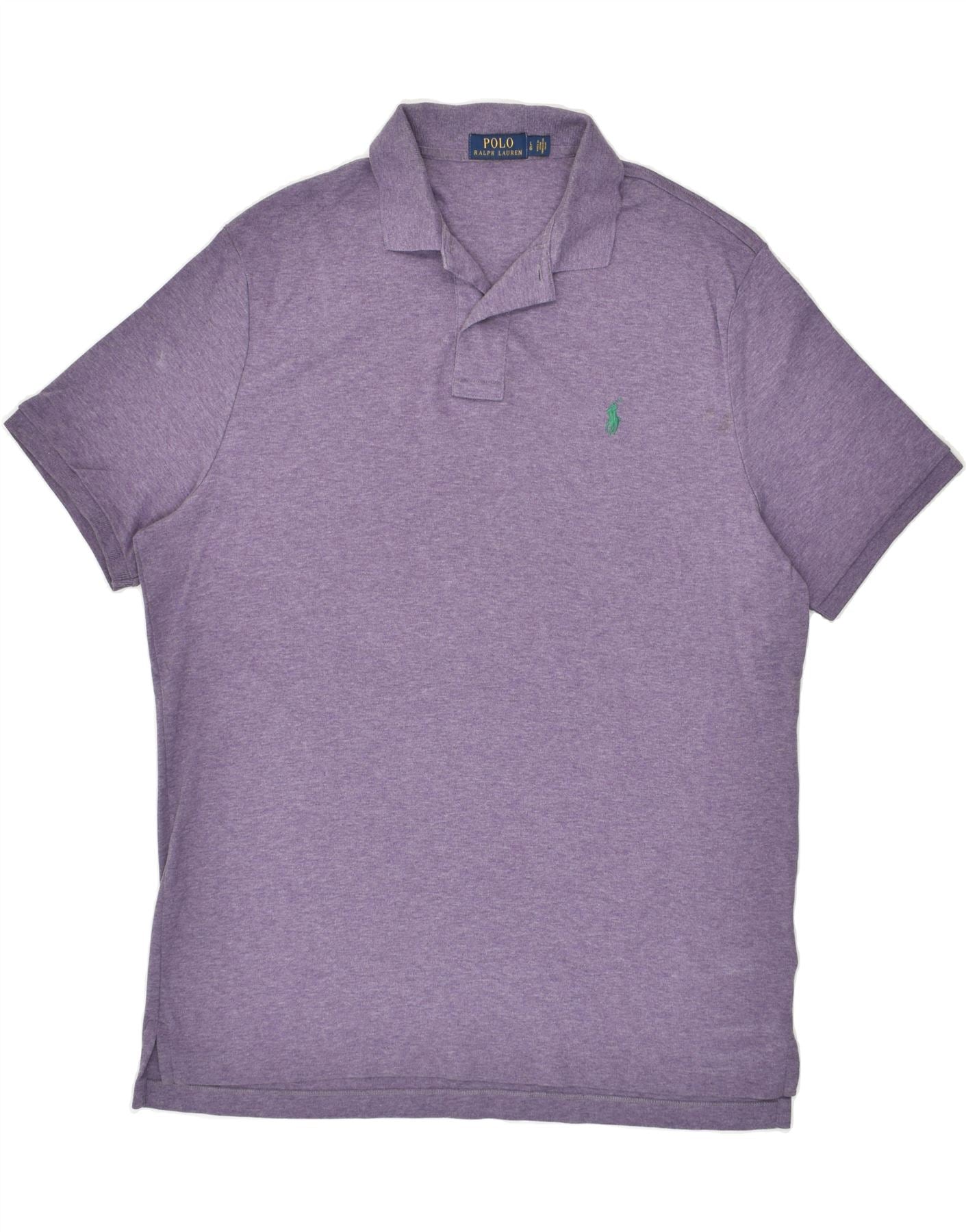 image of POLO RALPH LAUREN Mens Polo Shirt Large Purple Cotton