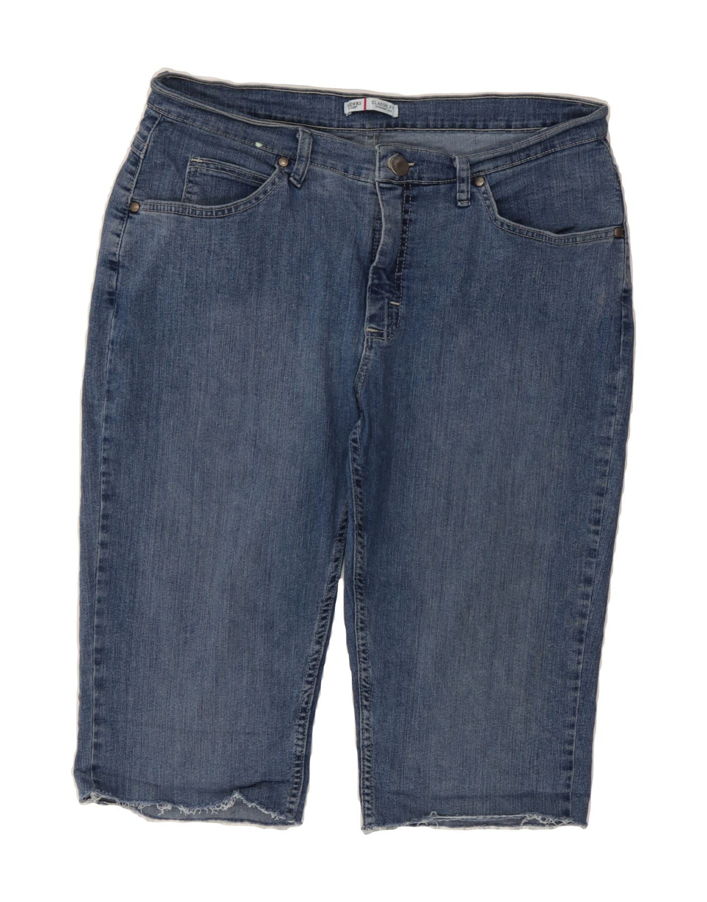 image of LEE Womens Riders Classic Fit Bermuda Denim Shorts US 14 XL W32  Blue