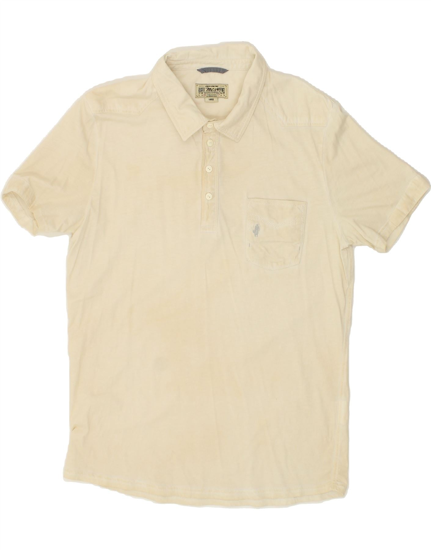 image of MARLBORO CLASSICS Mens Short Sleeve Pullover Shirt Large Beige