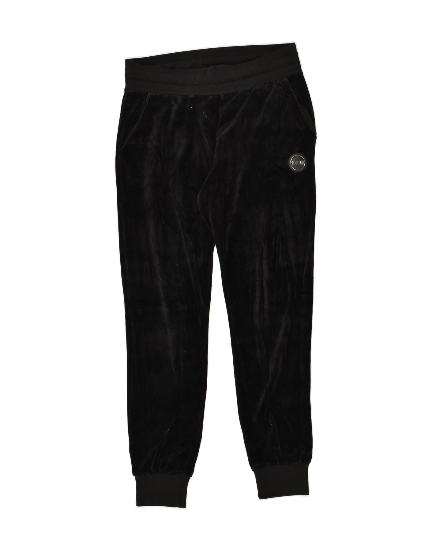 Image of COLMAR Womens Velour Tracksuit Trousers Joggers UK 8 Small Black Cotton