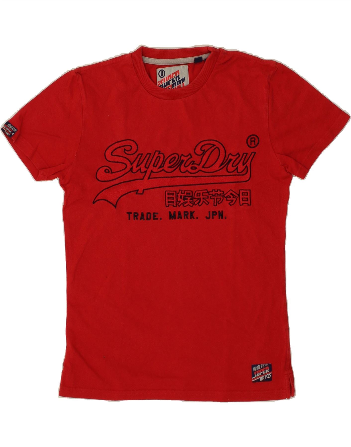 image of SUPERDRY Mens Graphic T-Shirt Top Small Red Cotton
