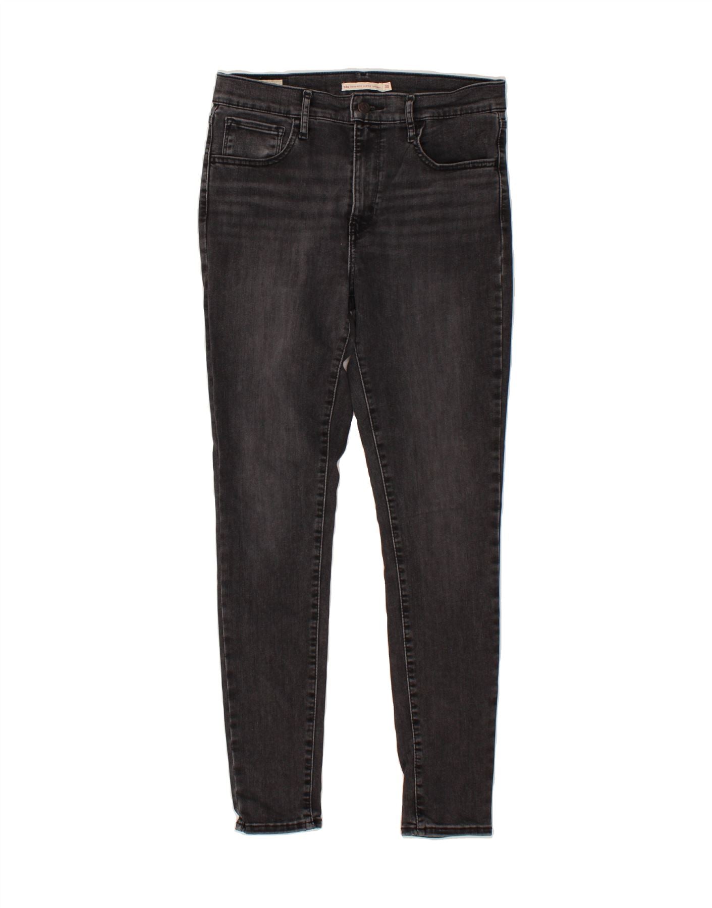 image of LEVI'S Womens 720 High Rise Skinny Jeans W30 L30 Grey Cotton