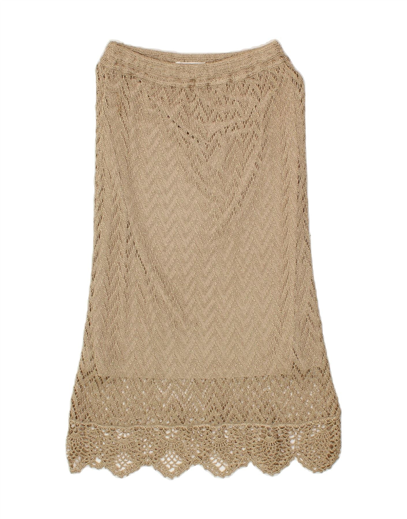 Image of MARKS & SPENCER Womens Crochet Straight Skirt W28 Medium Beige