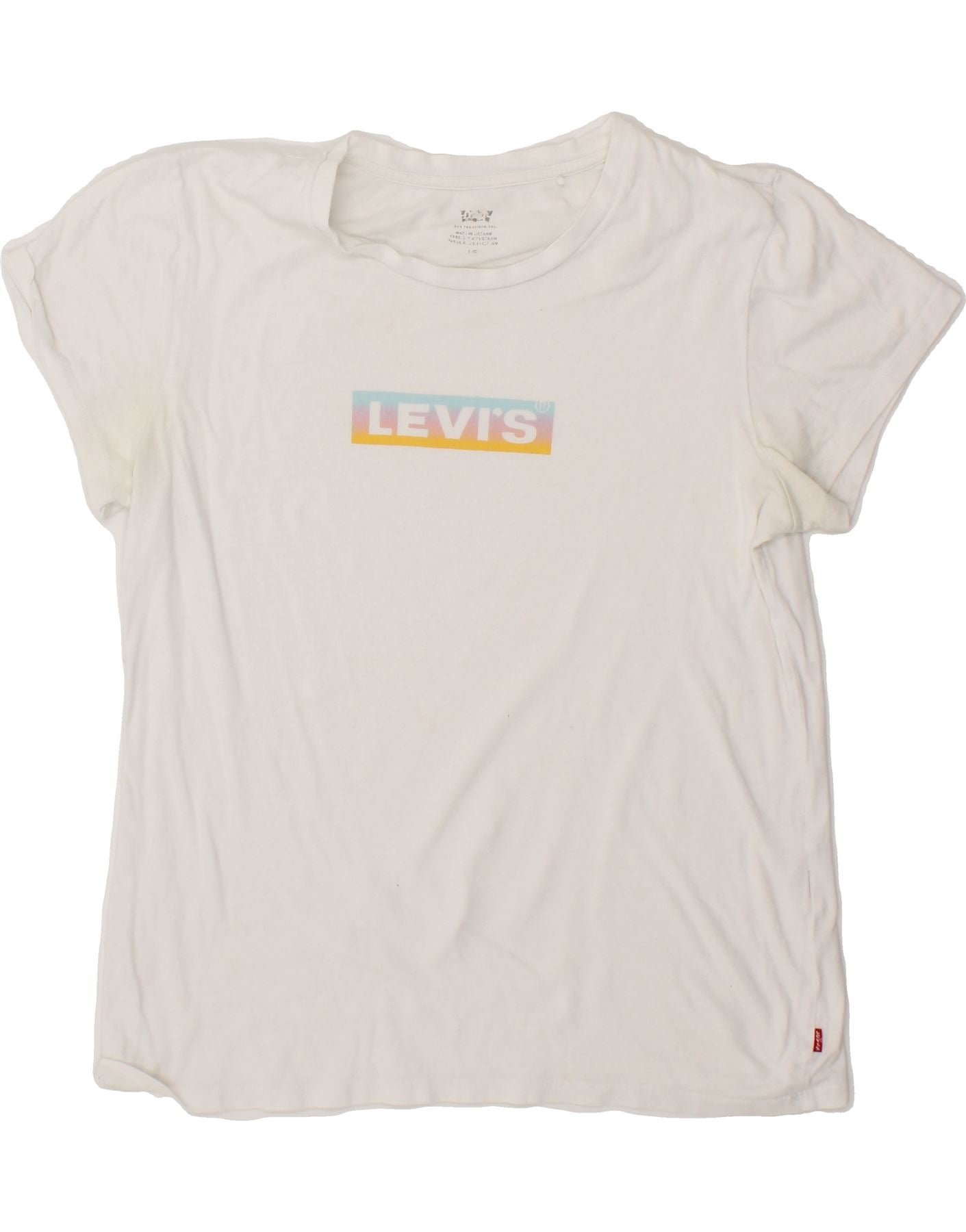 Image of LEVI'S Womens Graphic T-Shirt Top UK 16 Large White