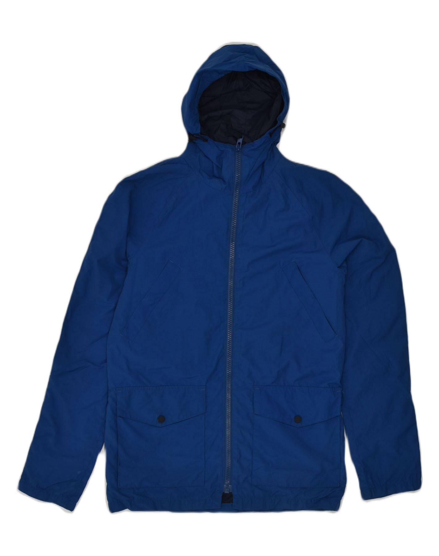 image of JACK WILLS Mens Hooded Rain Jacket UK 34 XS Blue Polyester