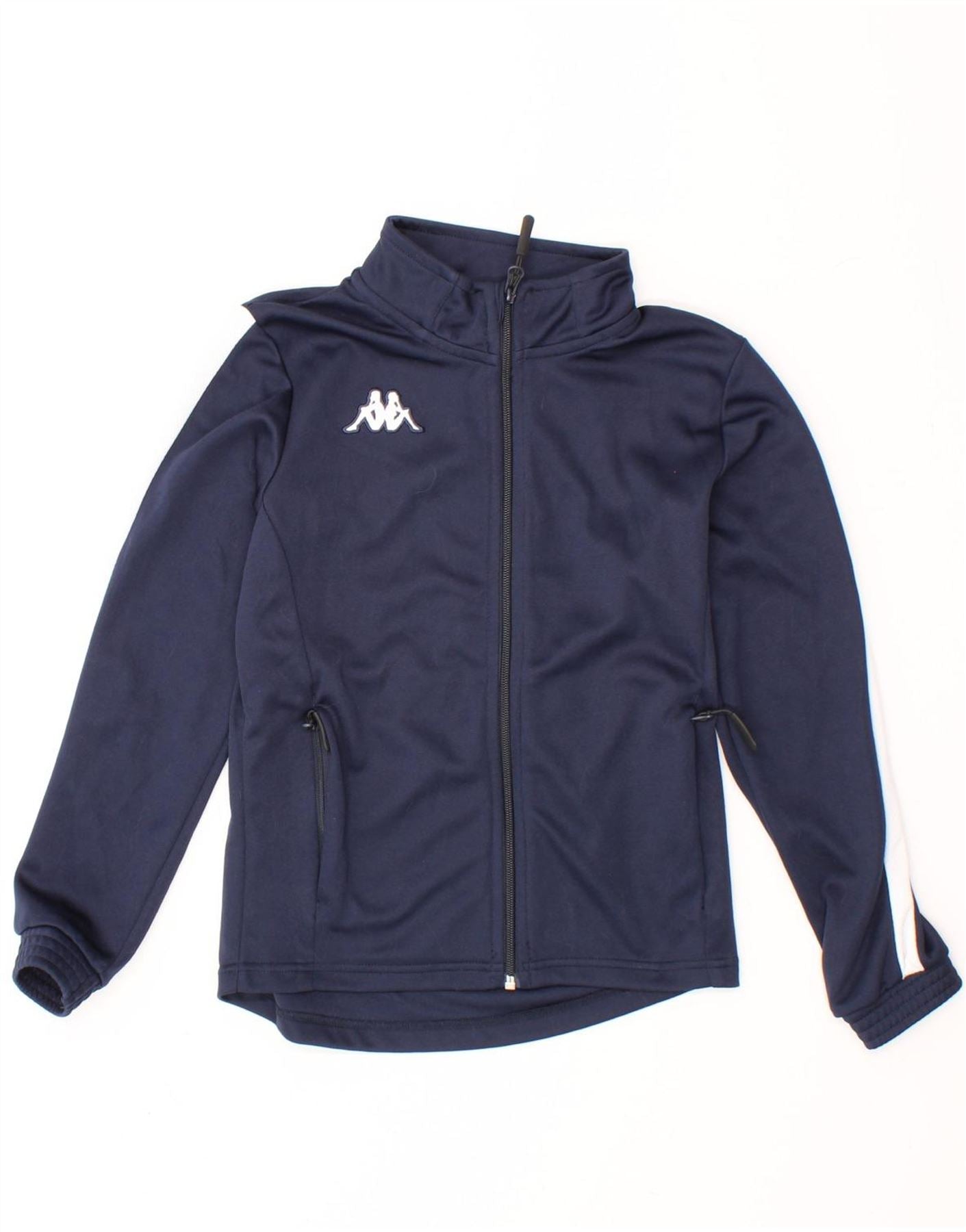 image of KAPPA Girls Graphic Tracksuit Top Jacket 9-10 Years Navy Blue Colourblock