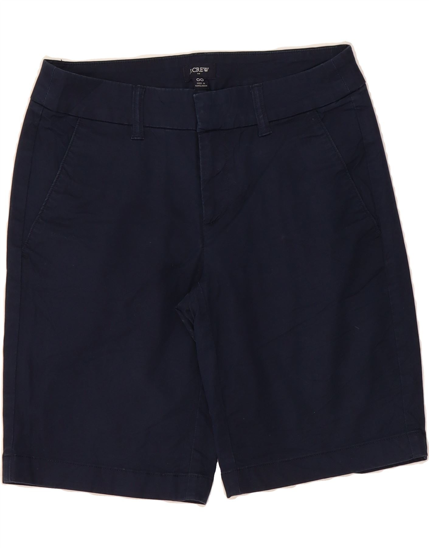 image of J. CREW Womens Chino Shorts US 00 2XS W28 Navy Blue Cotton