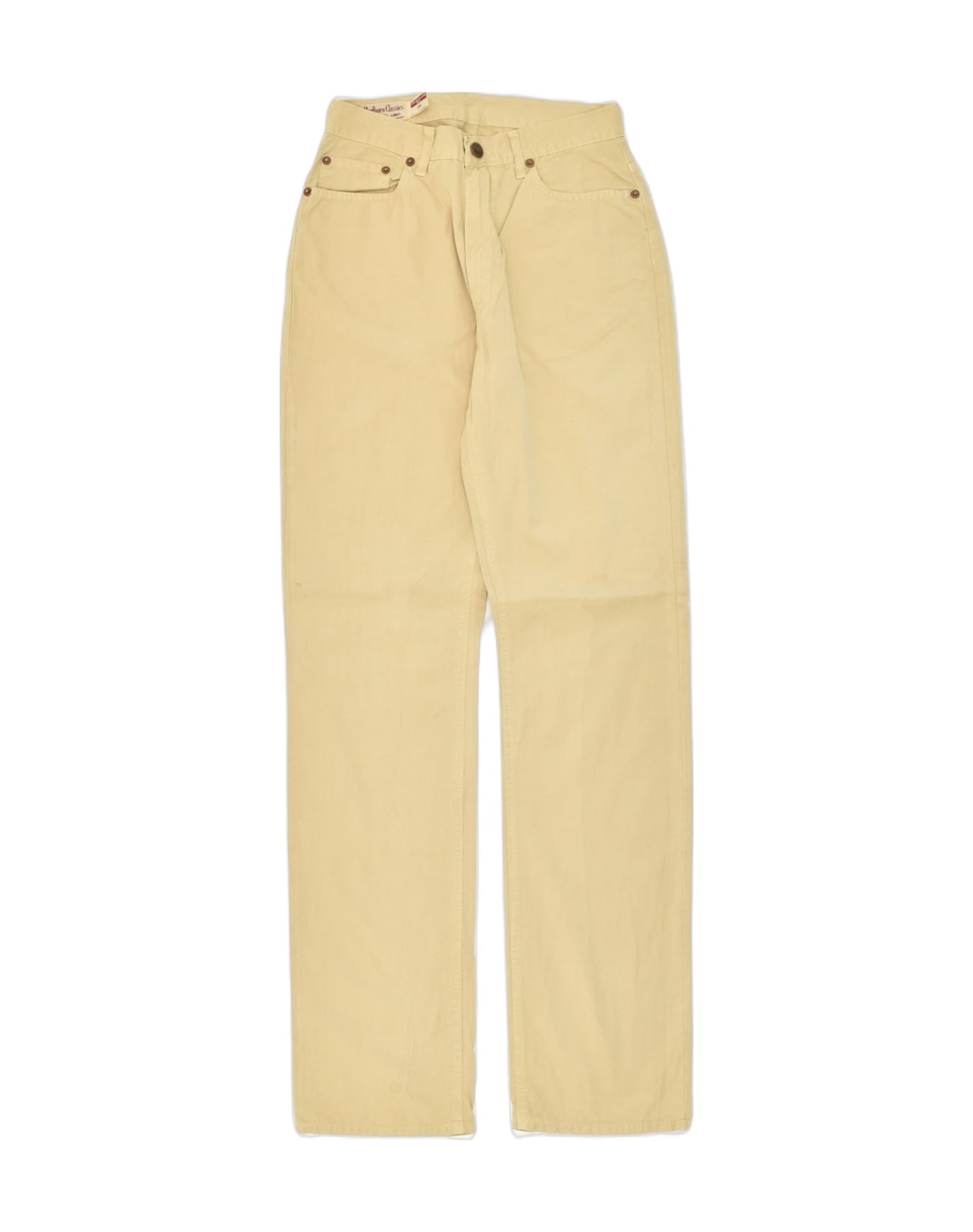 Image of MARLBORO CLASSICS Womens Regular Fit Casual Trousers W28 L32 Beige Cotton