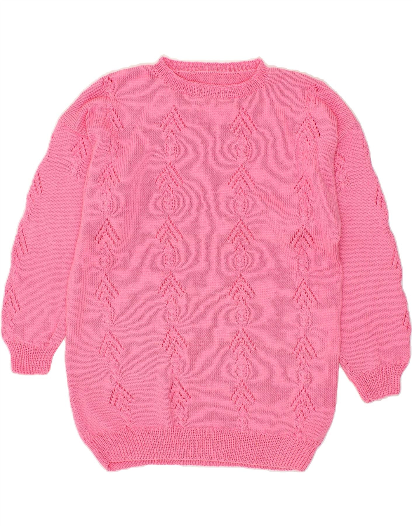 image of VINTAGE Womens Boat Neck Jumper Sweater UK 16 Large Pink