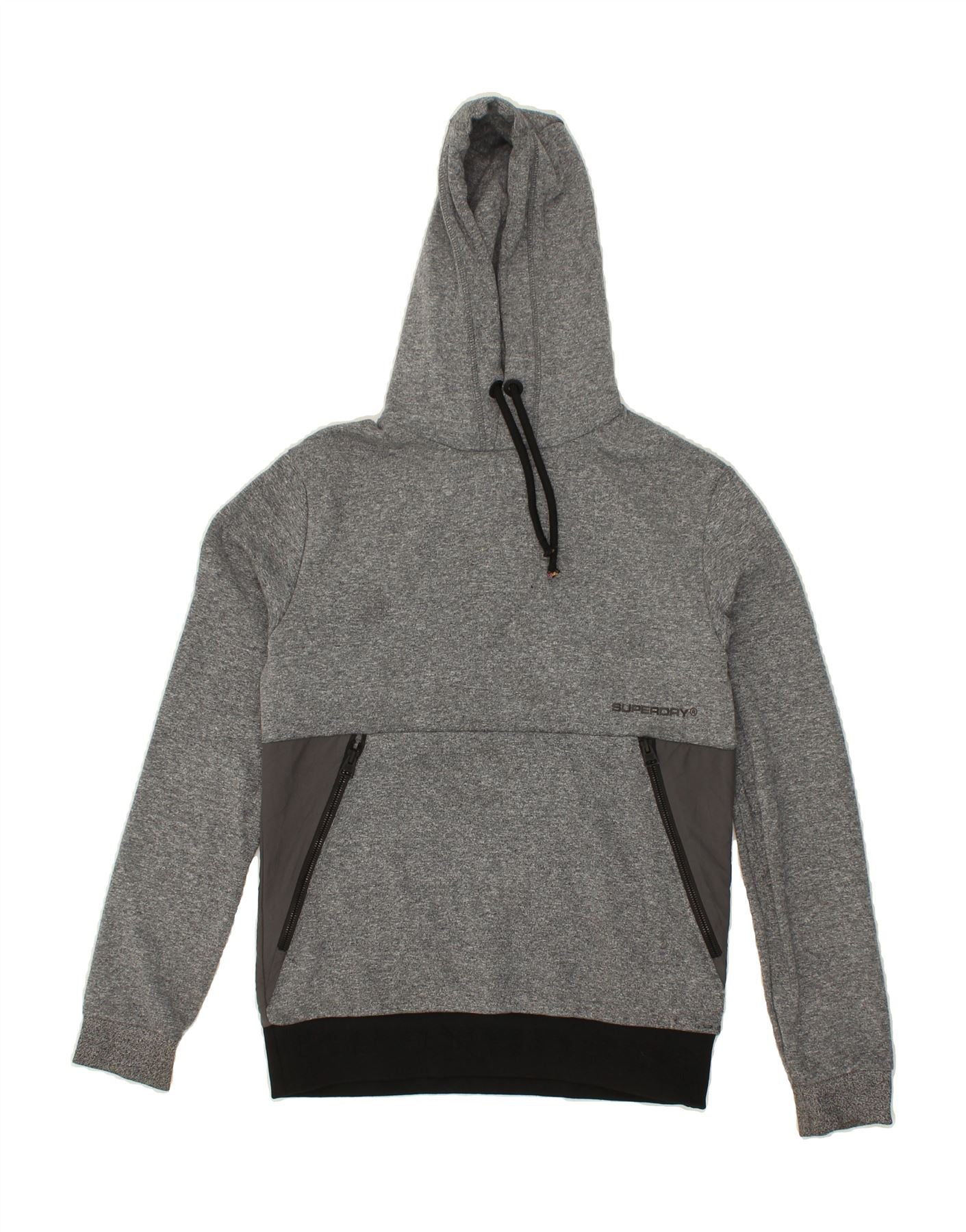 image of SUPERDRY Mens Hoodie Jumper XS Grey Colourblock