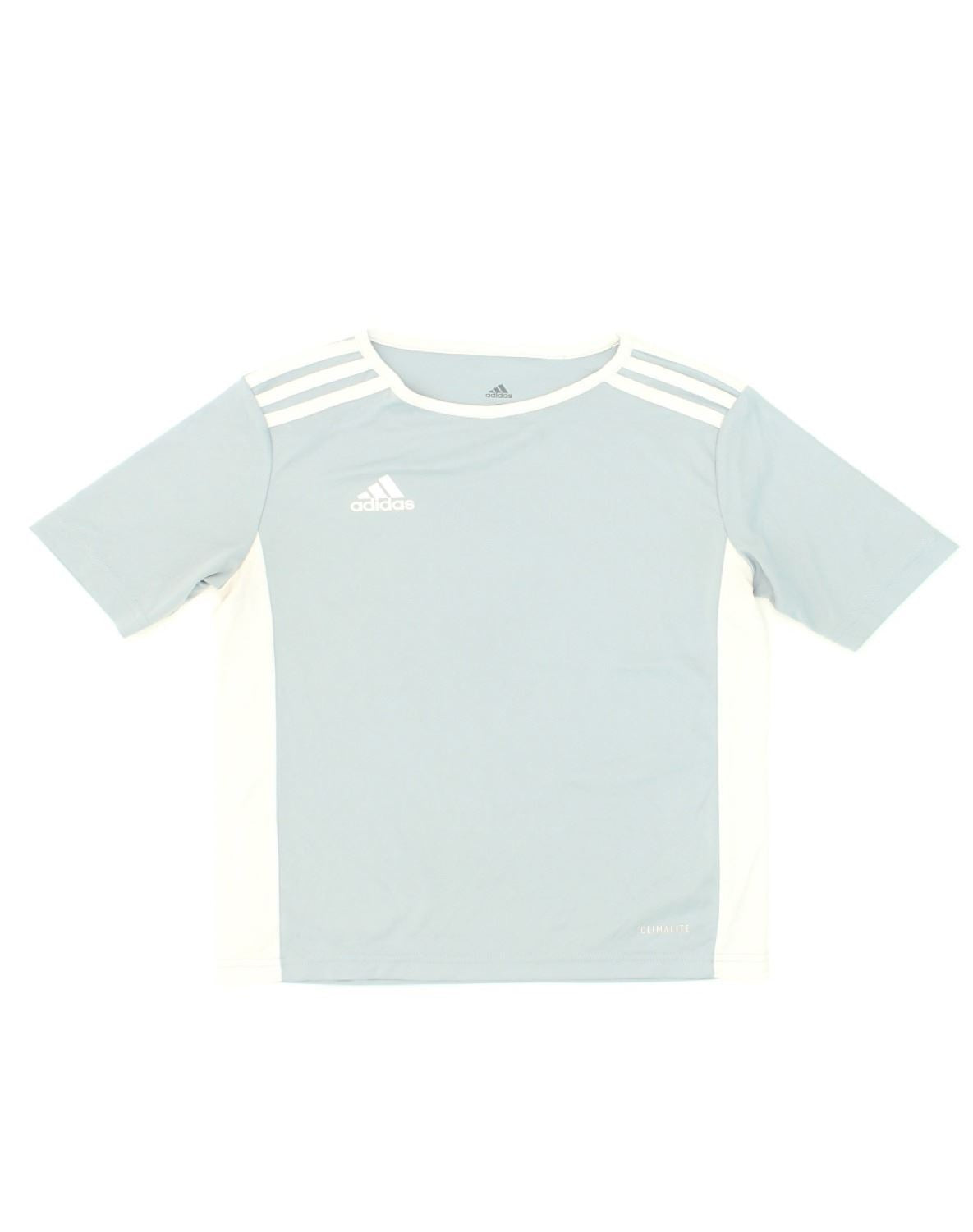 ADIDAS Boys Climalite T-Shirt Top 9-10 Years Small Blue Polyester