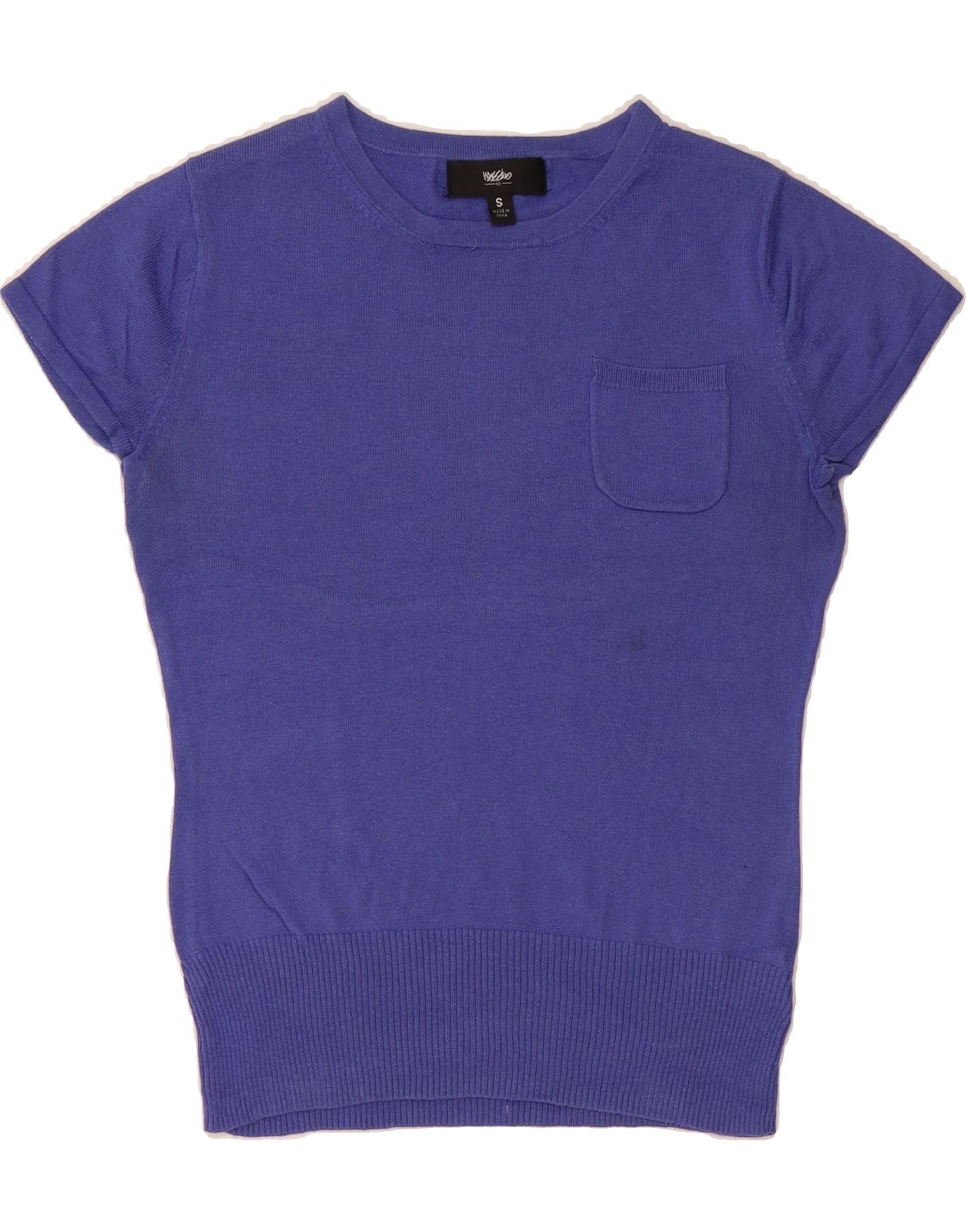 image of MOSSIMO Womens Short Sleeve Boat Neck Jumper Sweater UK 10 Small Purple