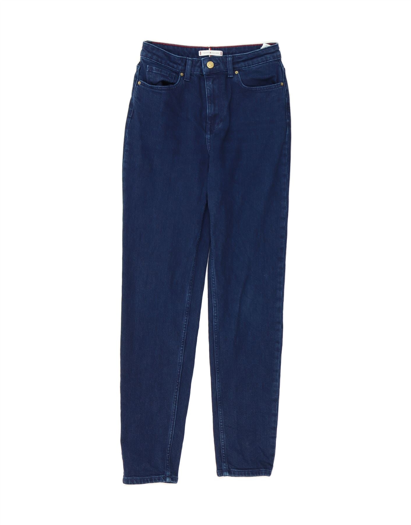 image of TOMMY HILFIGER Womens Tapered Jeans W26 L29 Navy Blue Cotton