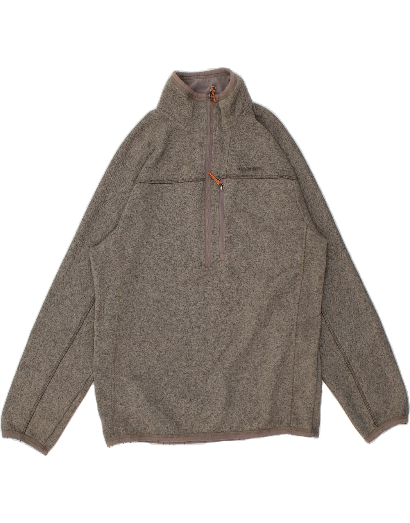 image of CRAGHOPPERS Mens Zip Neck Sweatshirt Jumper Medium Grey Flecked