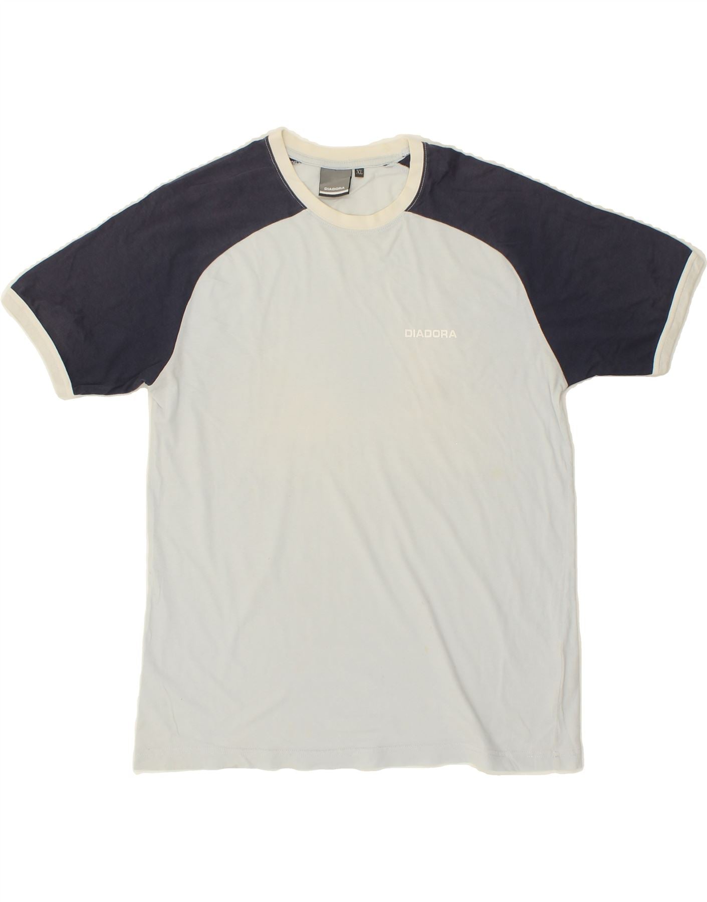 image of DIADORA Mens Graphic T-Shirt Top XL Blue Colourblock Cotton