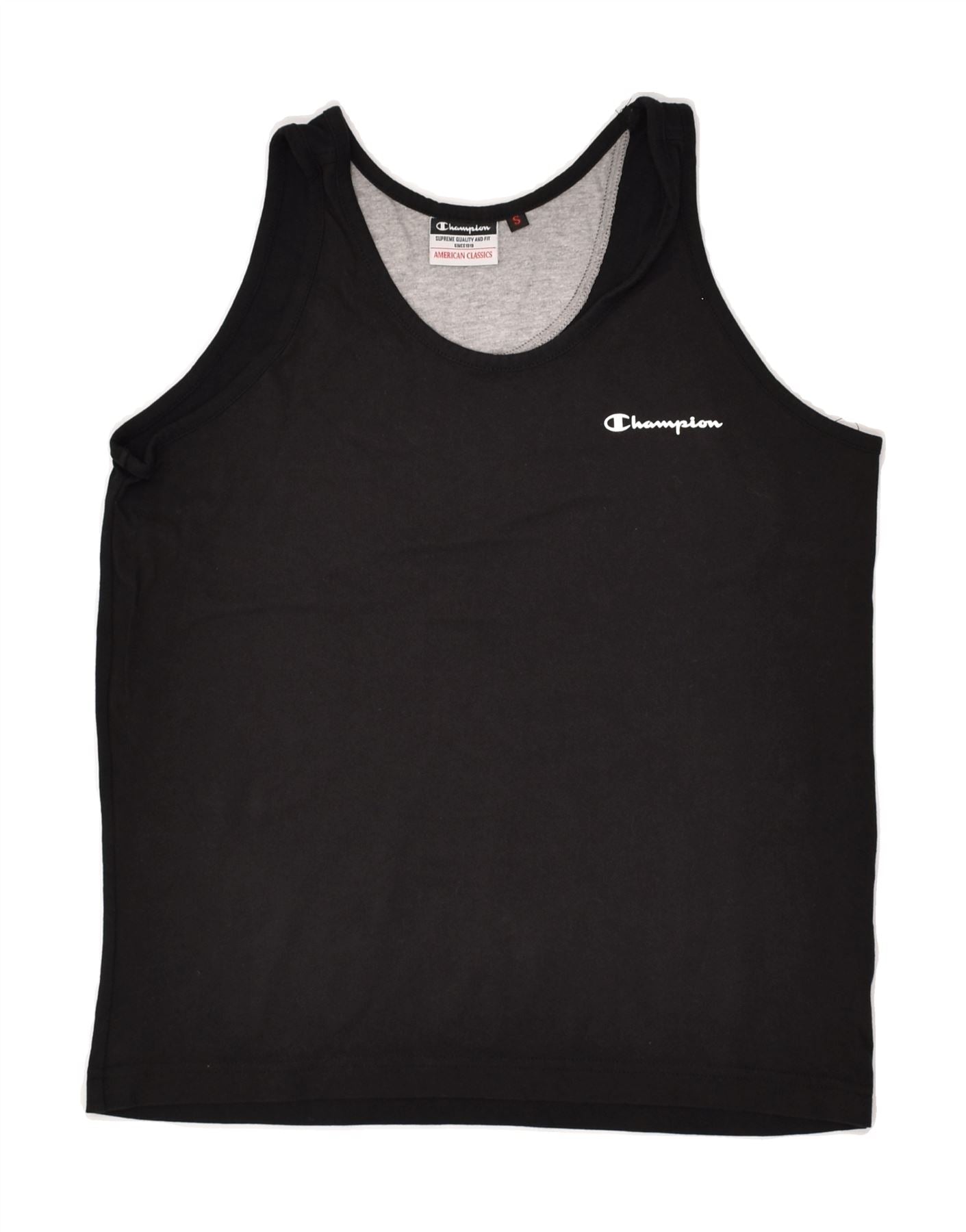 Image of CHAMPION Womens Vest Top UK 10 Small Black Cotton