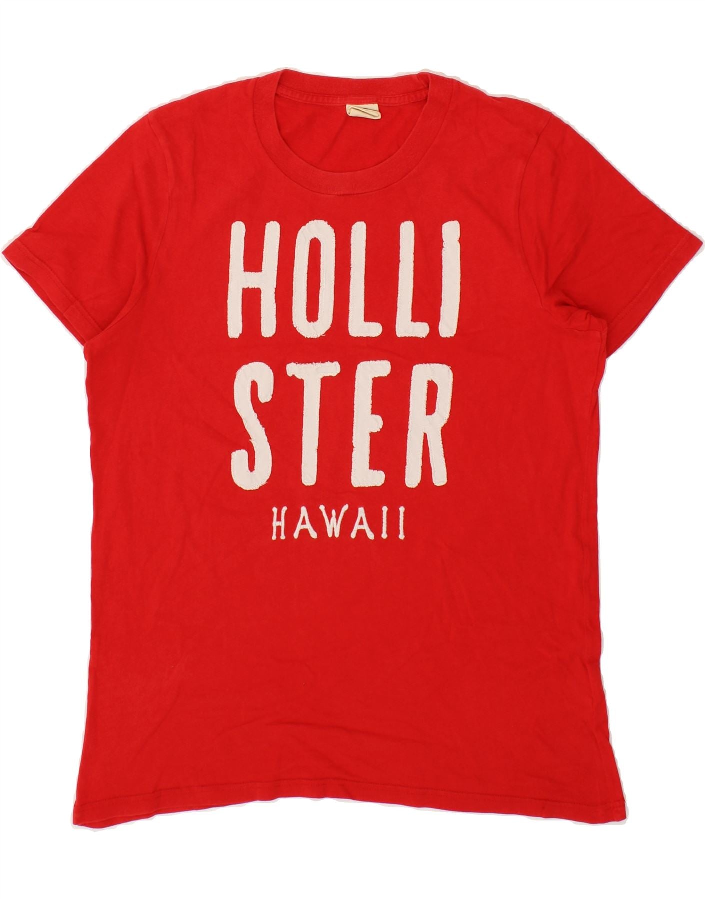 image of HOLLISTER Mens Graphic T-Shirt Top Medium Red Cotton