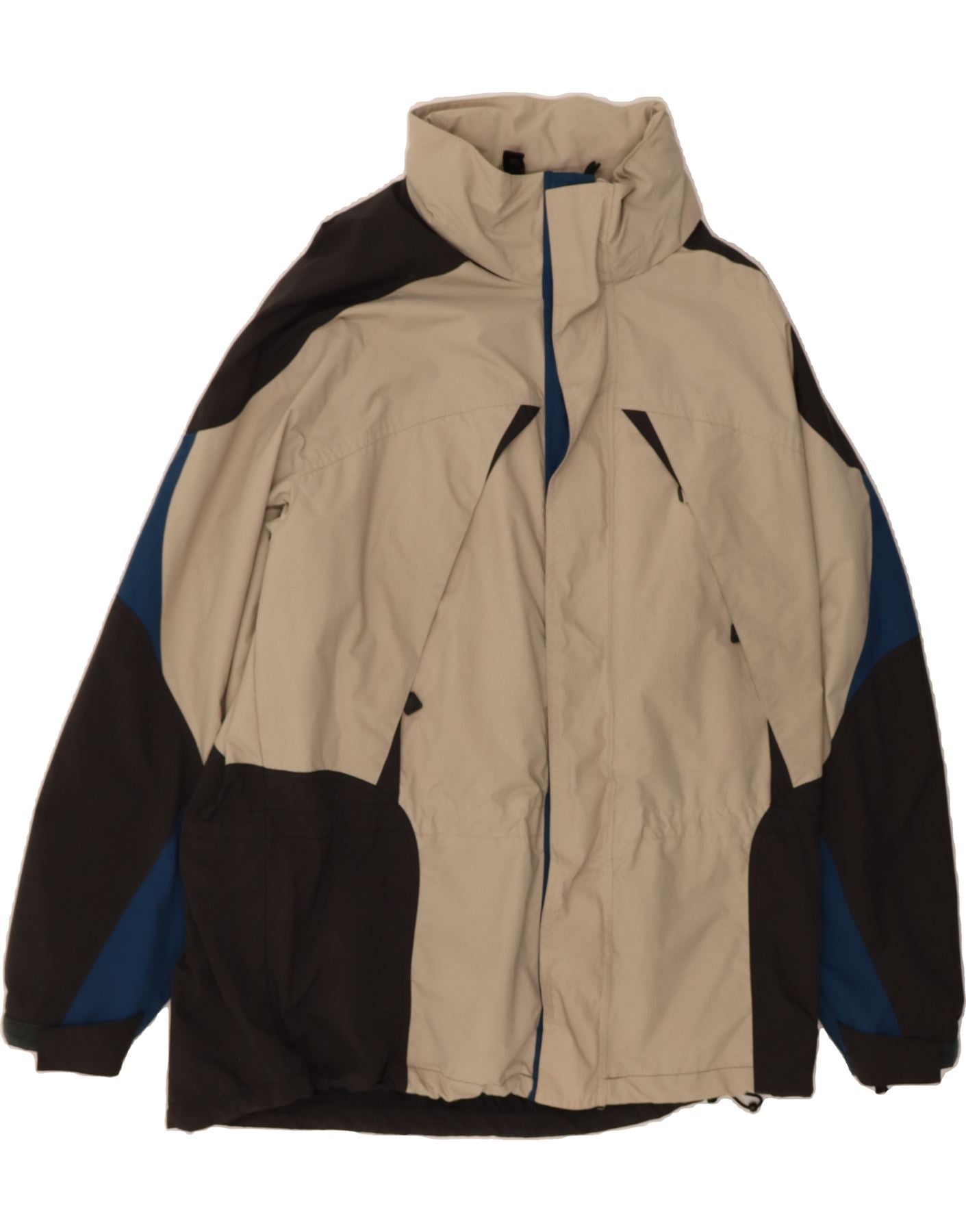 image of L.L.BEAN Mens Tall Rain Jacket UK 40 Large Beige Colourblock Nylon