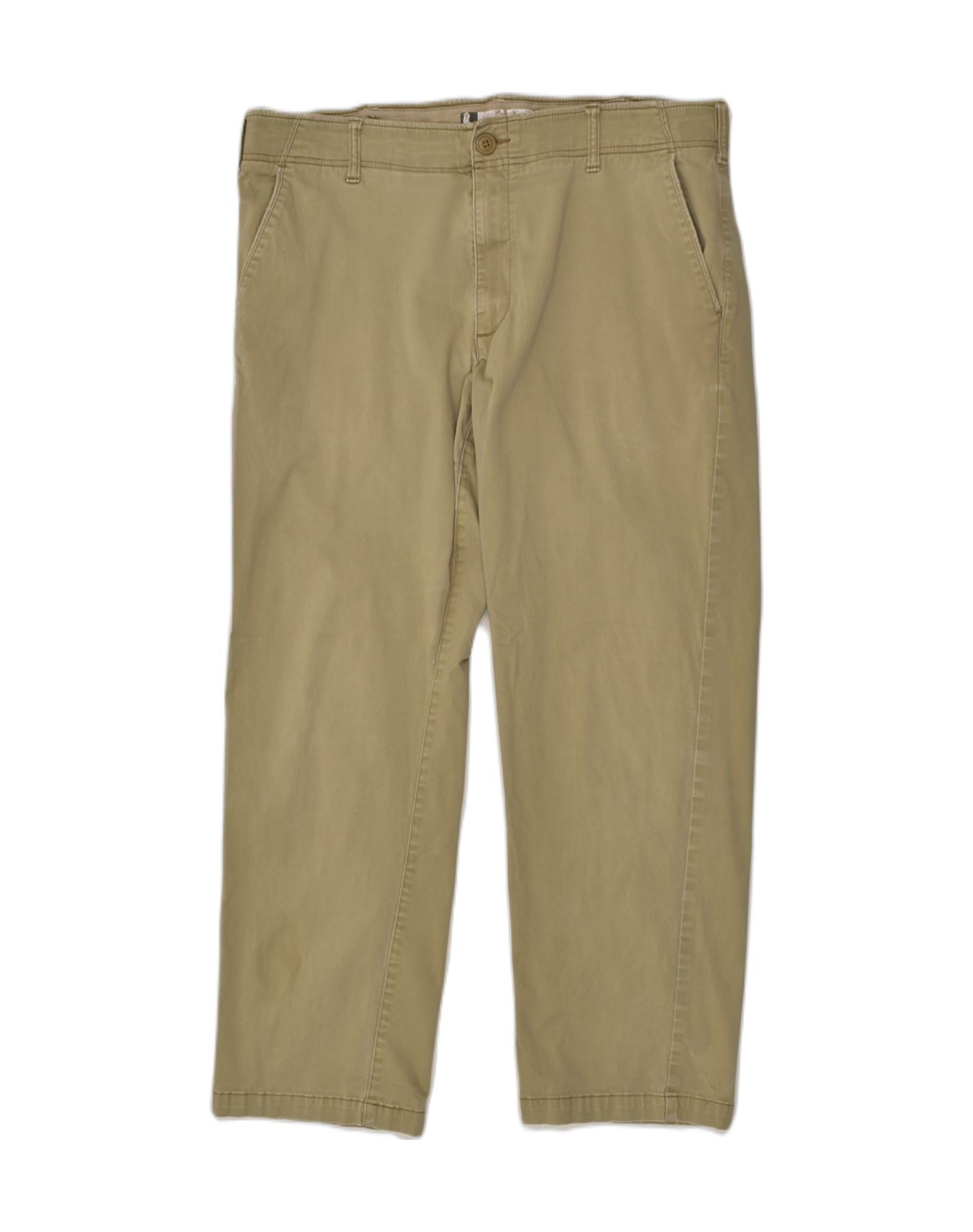 image of LEE Mens Straight Chino Trousers W38 L29 Khaki Cotton