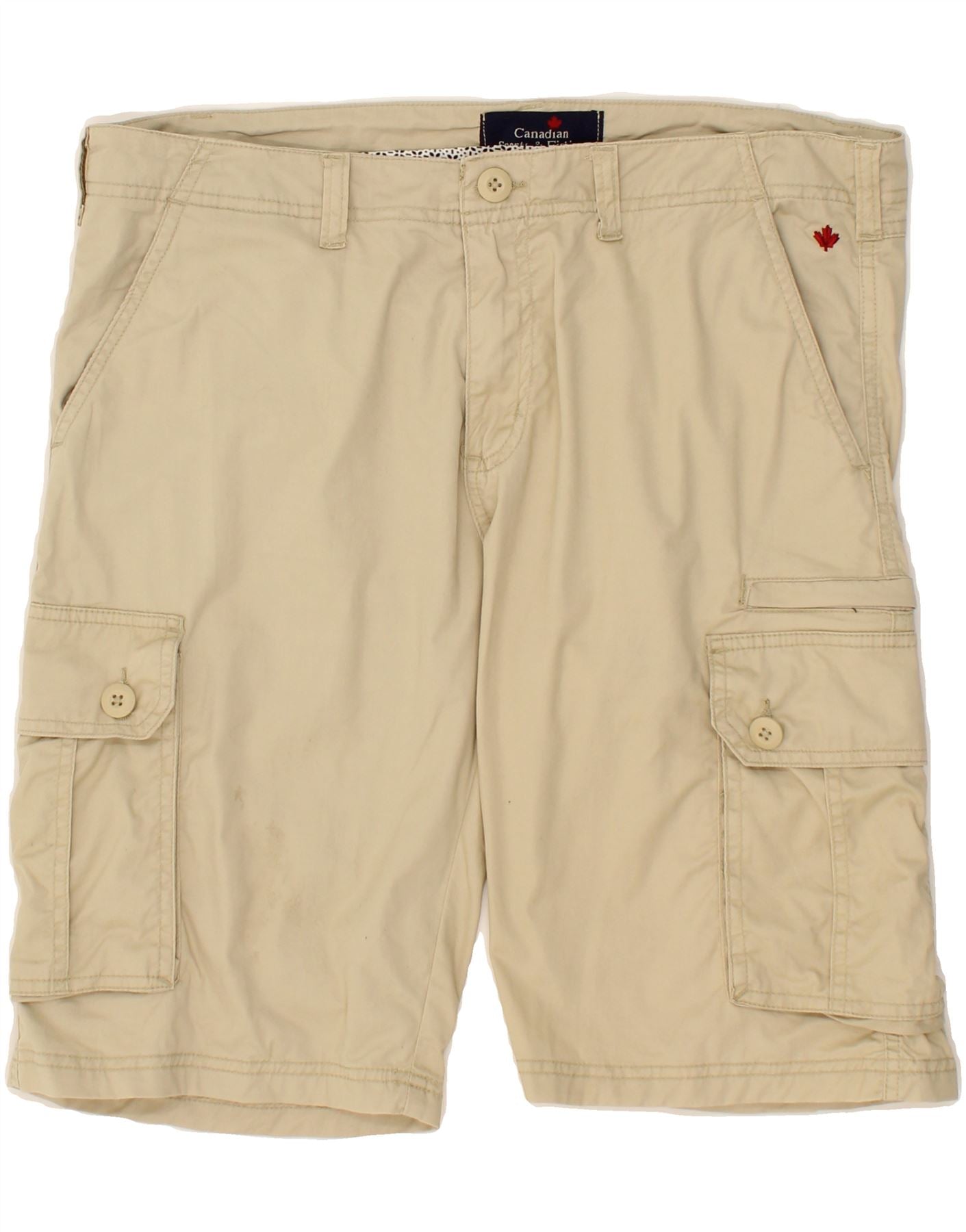 Image of CANADIAN Mens Cargo Shorts XL W38  Beige Cotton