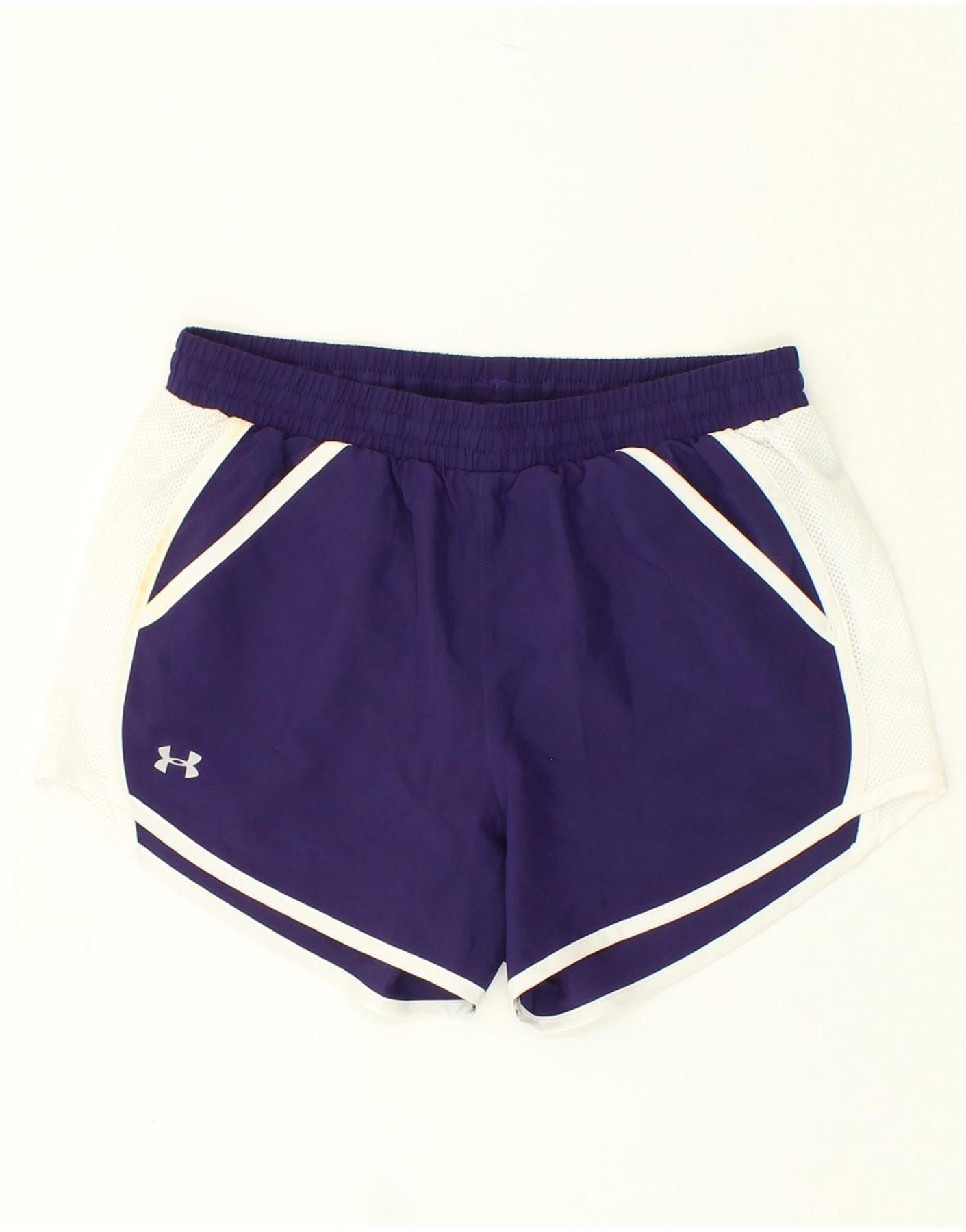 image of UNDER ARMOUR Womens Sport Shorts UK 6 XS Navy Blue Colourblock Polyester