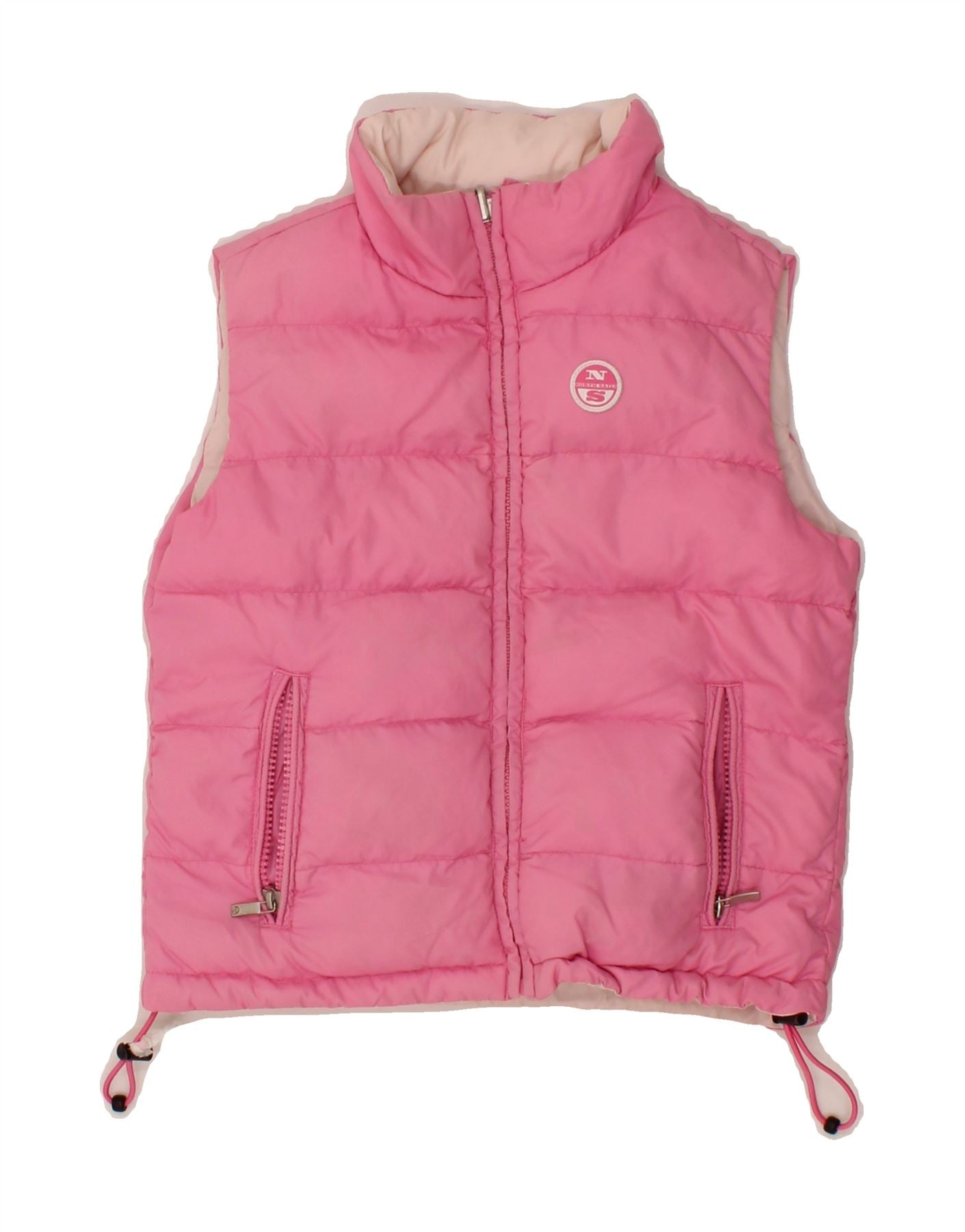 image of NORTH SAILS Girls Reversible Padded Gilet 5-6 Years Pink Polyamide