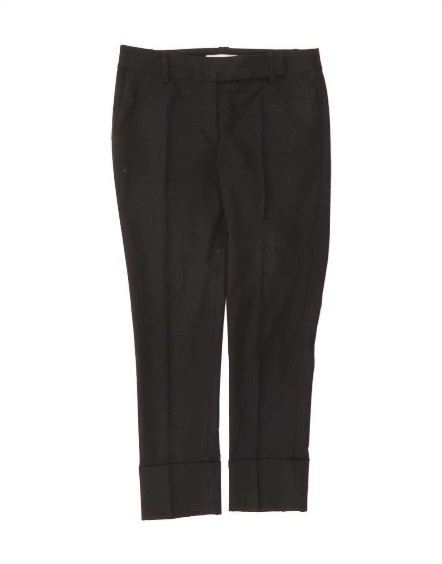 image of ZARA Womens Slim Chino Trousers W26 L26 Black
