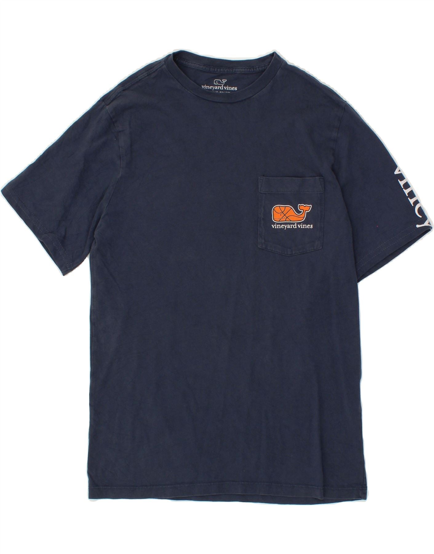 image of VINEYARD VINES Mens Graphic T-Shirt Top  XS Navy Blue Cotton