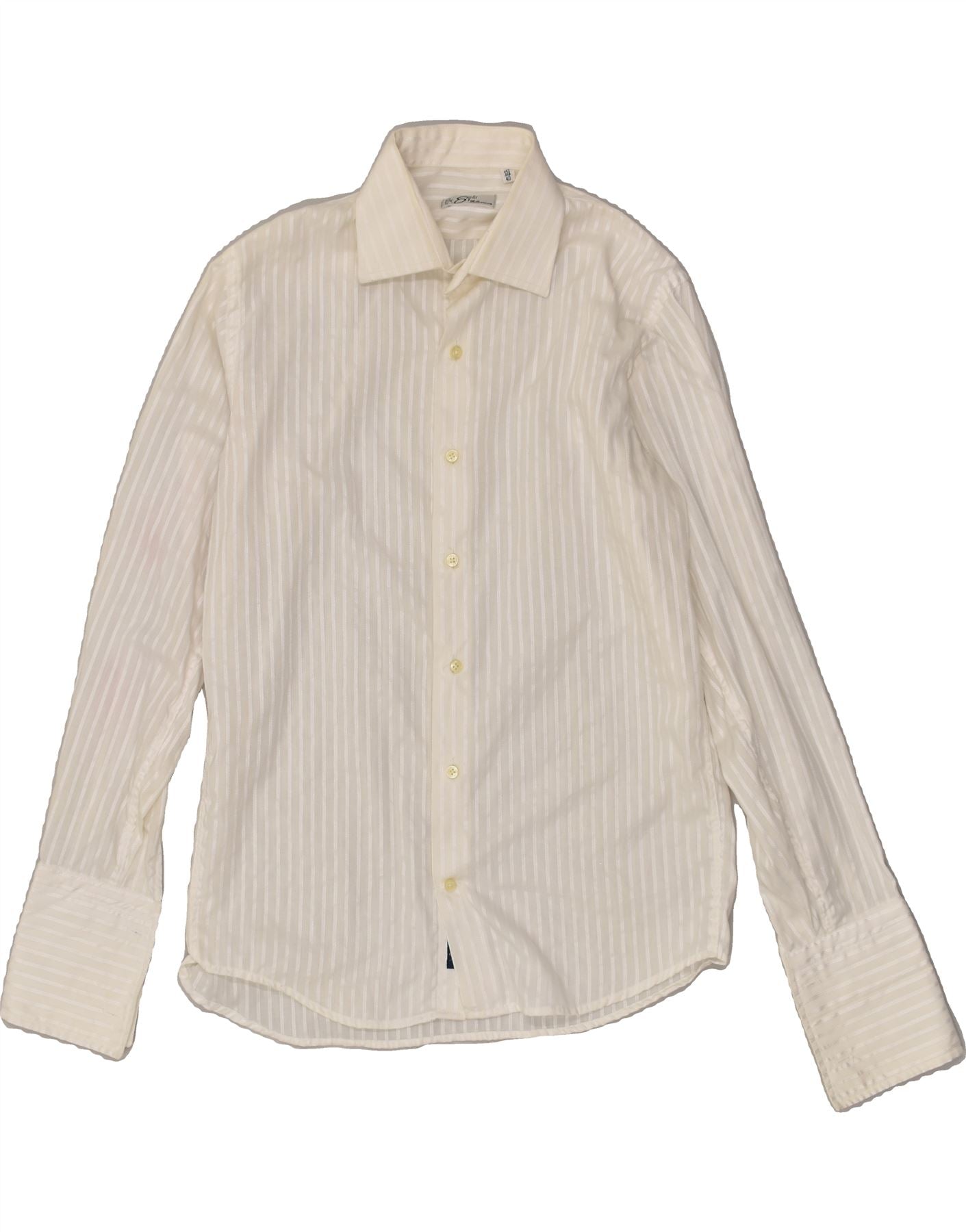 Image of VINTAGE Mens Shirt Size 15 3/4 40 Medium White Pinstripe Cotton