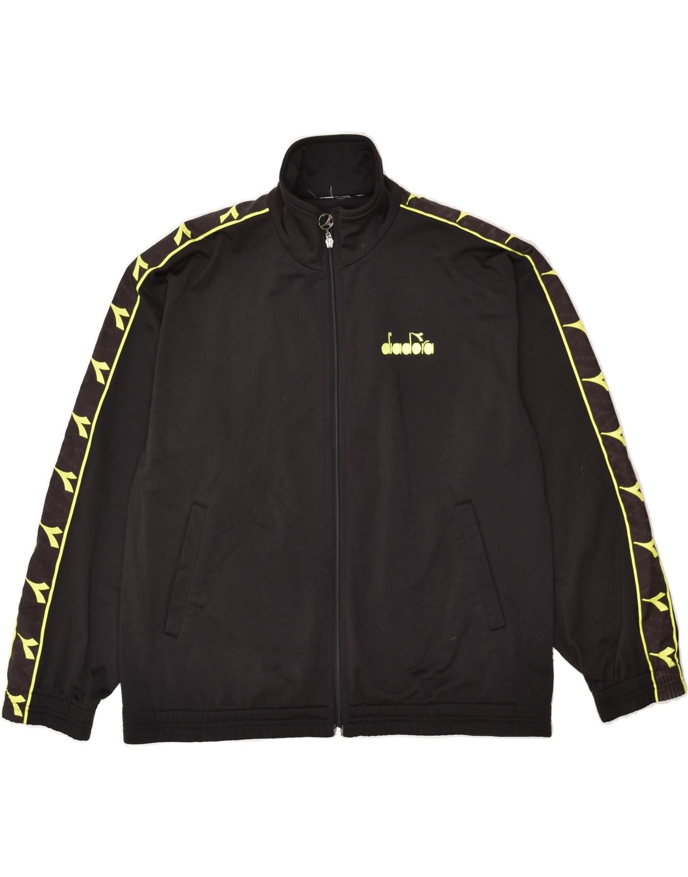image of DIADORA Mens Tracksuit Top Jacket Medium Black Polyester