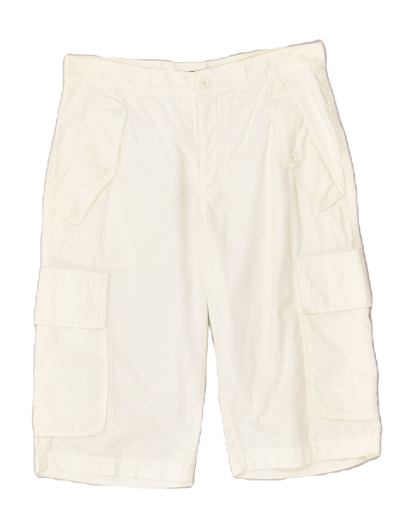 image of VINTAGE Mens Cargo Shorts IT 46 Small W32  White Cotton